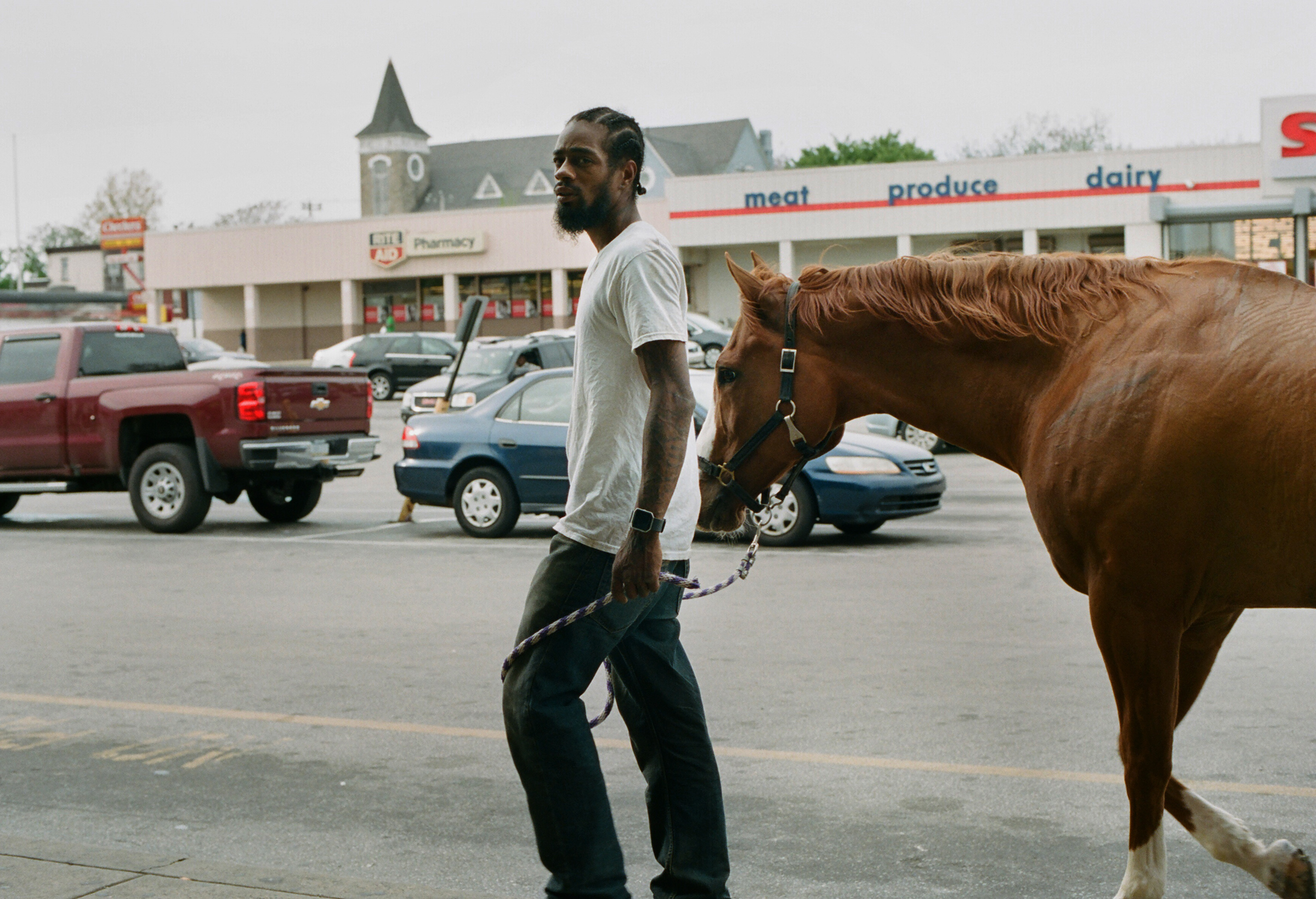 Jamil Prattis, who has maintained horses for 15 years, on Fletcher Street in 2017. (Sam Nixon)