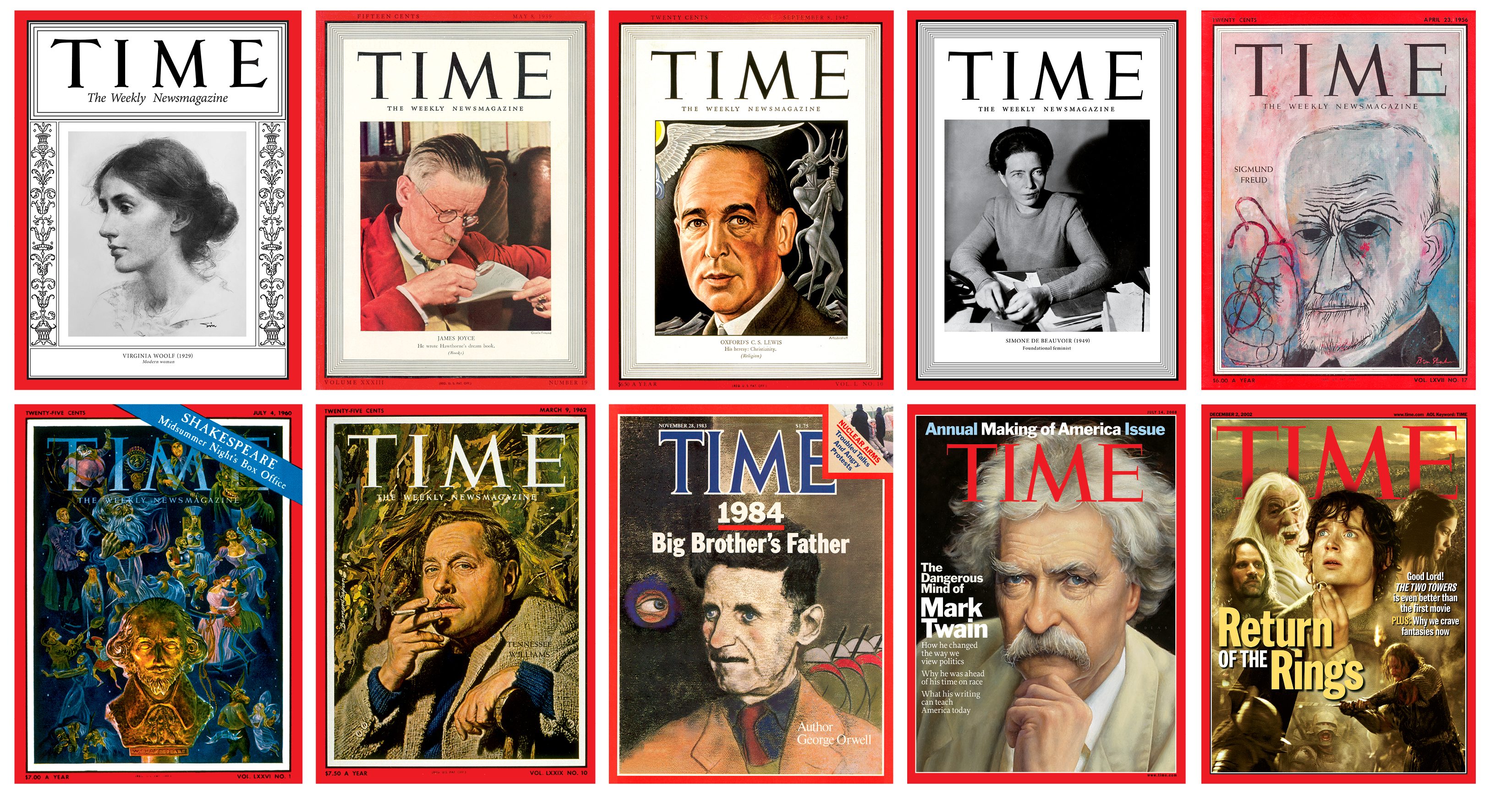Writers on the cover of TIME who "could have" won the Nobel Prize in Literature, as selected by Livraria Lello
