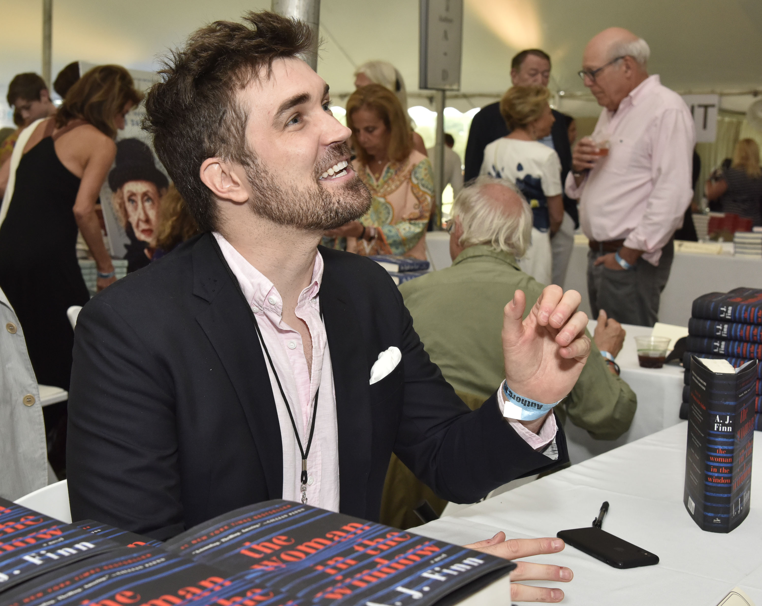A.J. Finn (Dan Mallory) attends Authors Night at East Hampton Library on August 11, 2018 in East Hampton, New York. (Getty Images for East Hampton Li—2018 Getty Images)