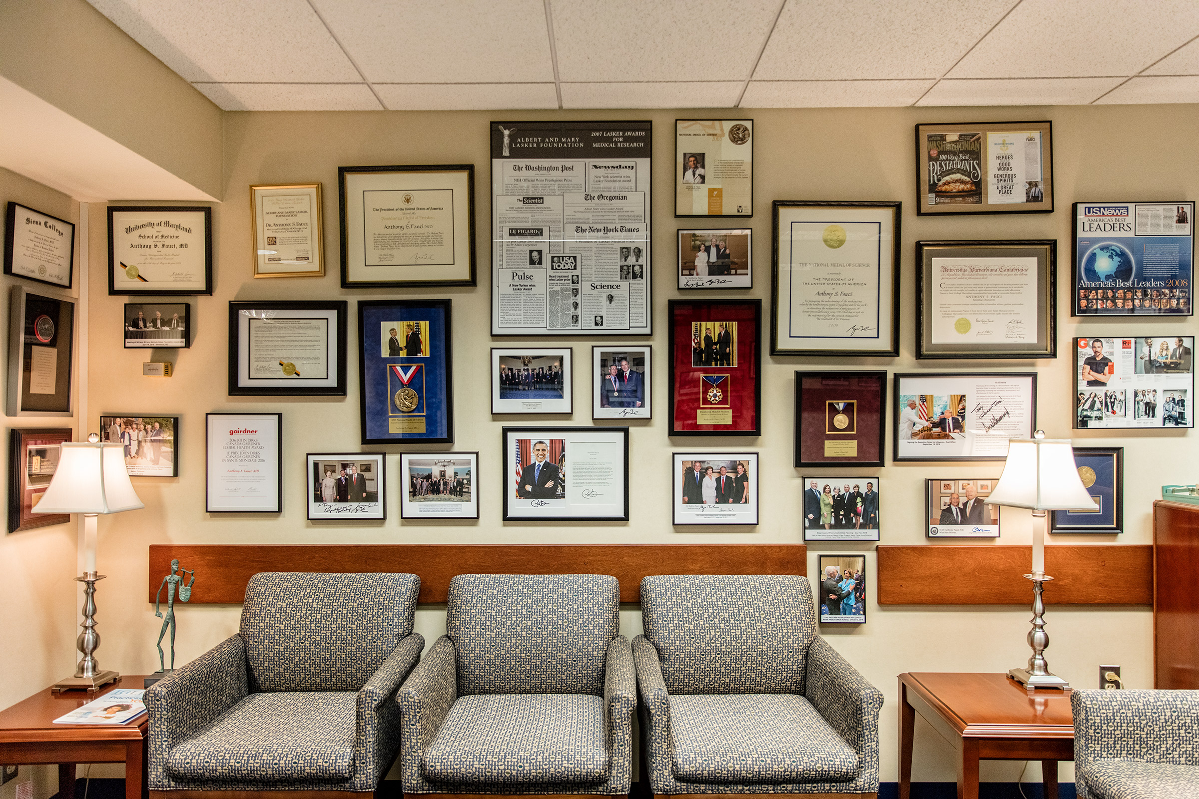 Fauci's office at the National Institutes of Health in Bethesda, Md., on Sept. 10, 2020. (Stefan Ruiz for TIME)