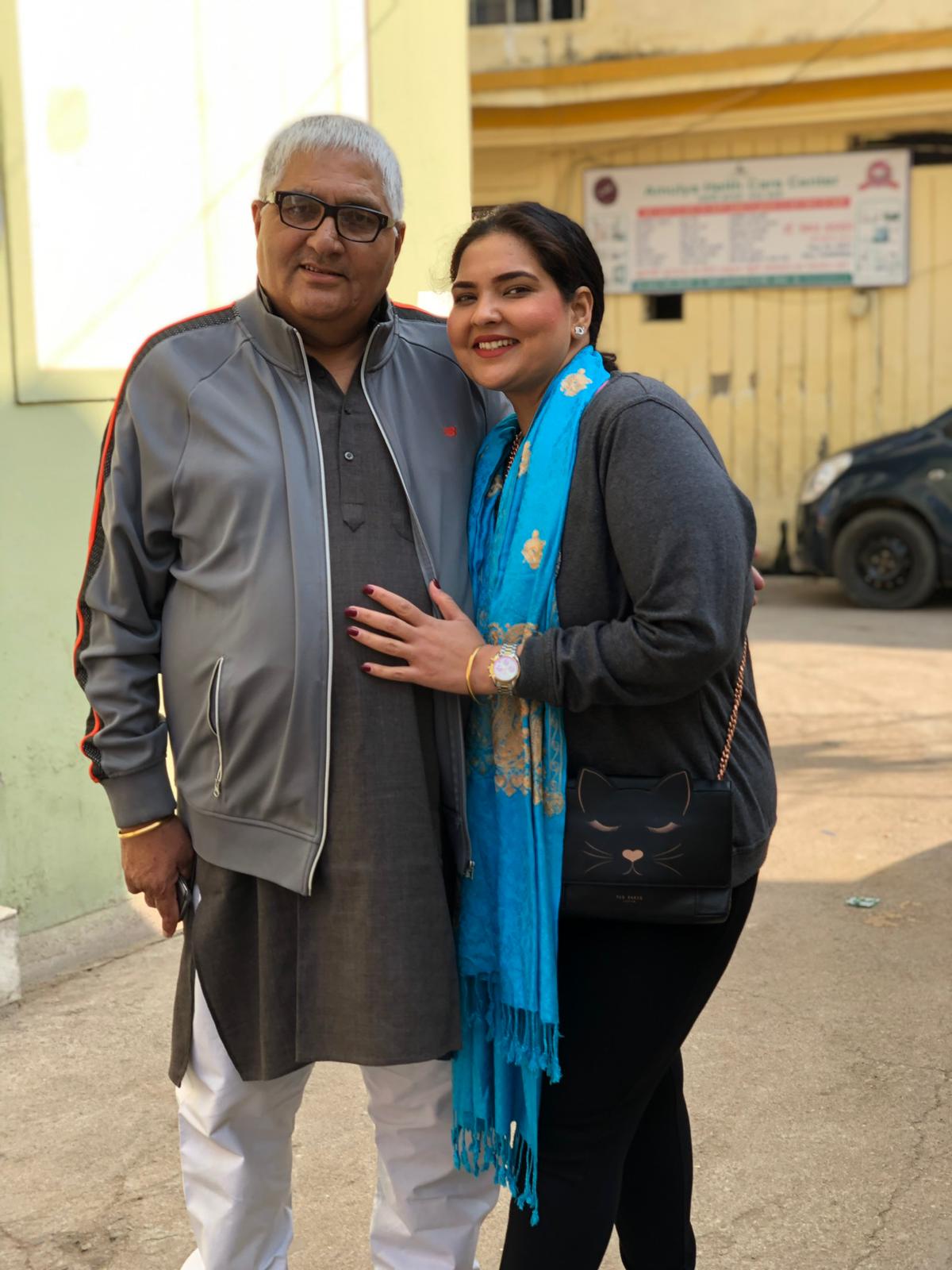 Ara Sharma Marar and her father in Gwalior, India in Jan. 2019 (Photo courtesy of Ara Sharma Marar)