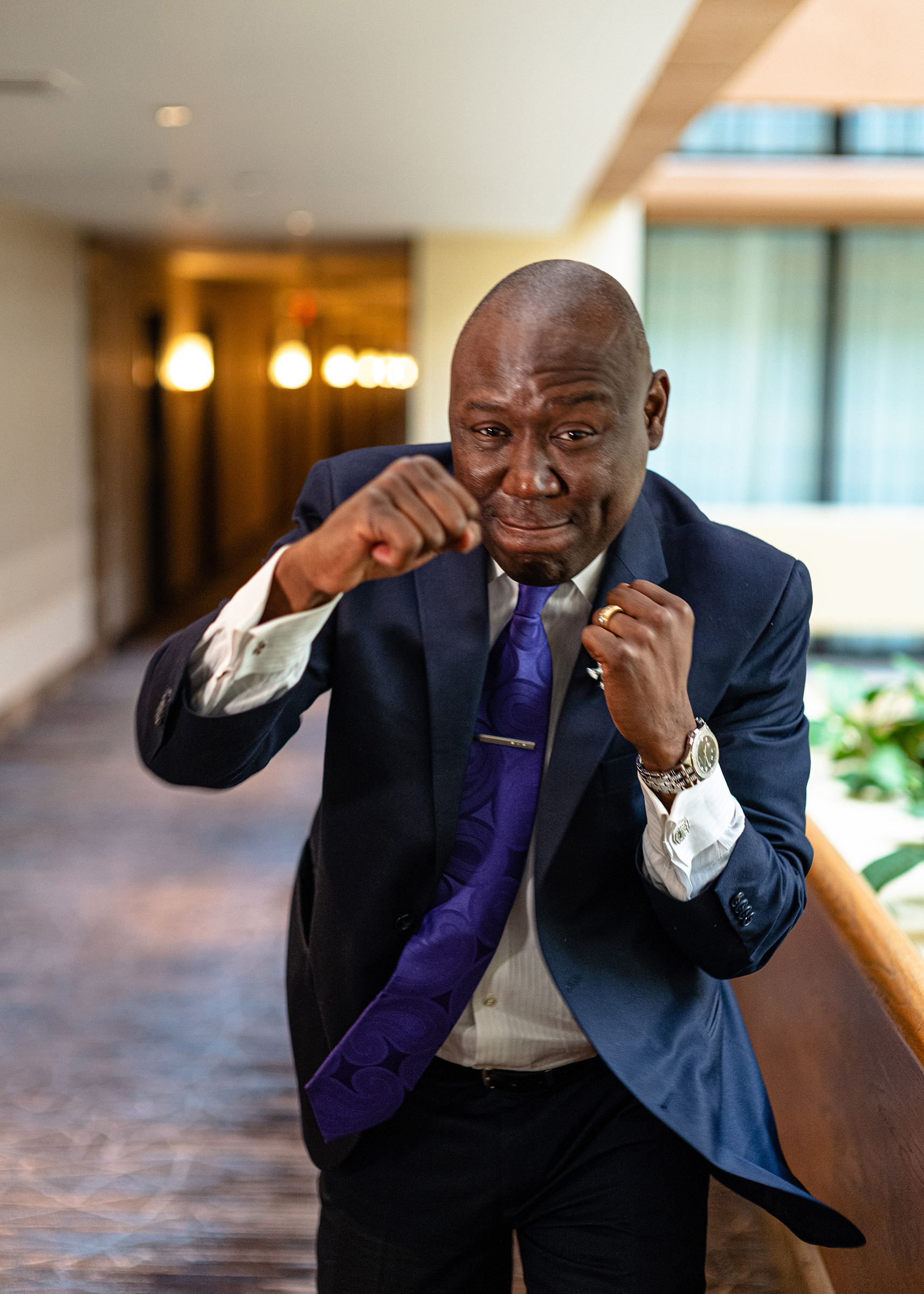 Attorney Ben Crump poses for a photograph on June 7, 2020, at a Houston hotel.