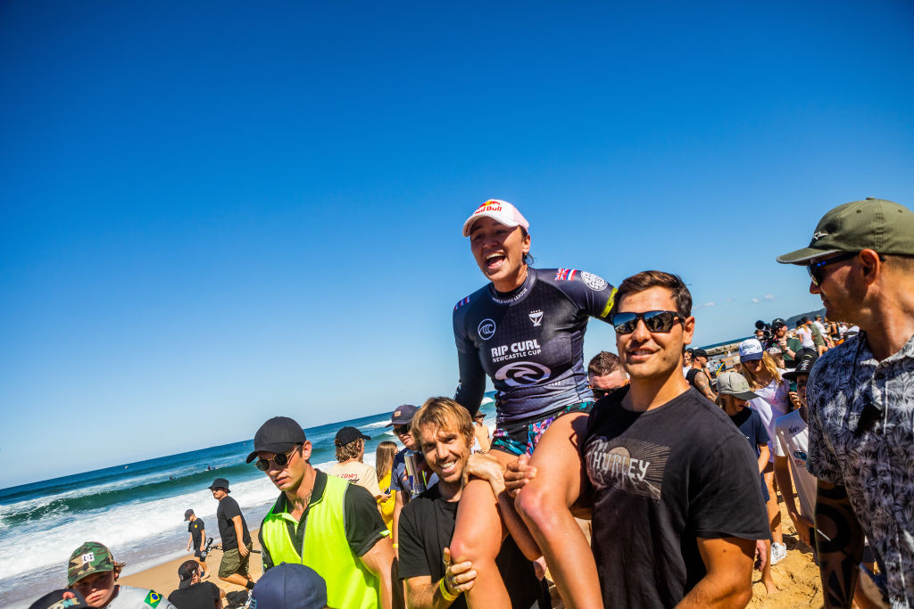 Carissa Moore of Hawaii winning the final of the Rip Curl Newcastle Cup