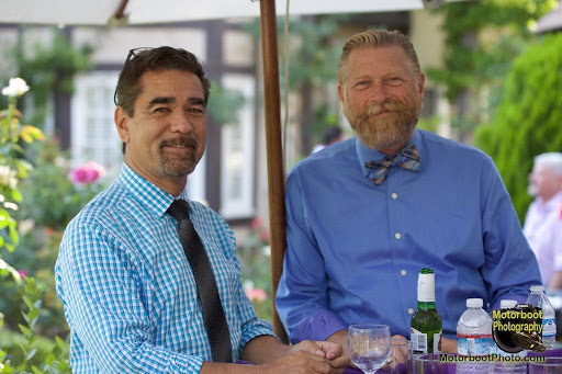 Jeff Wacha (right) and his husband, Garry Bowie, who was head of the nonprofit Being Alive, an L.A.-based HIV/AIDS social services organization, until he passed away from COVID-19 complications in April 2020. (Courtesy Jeff Wacha—Motorboot Photography)