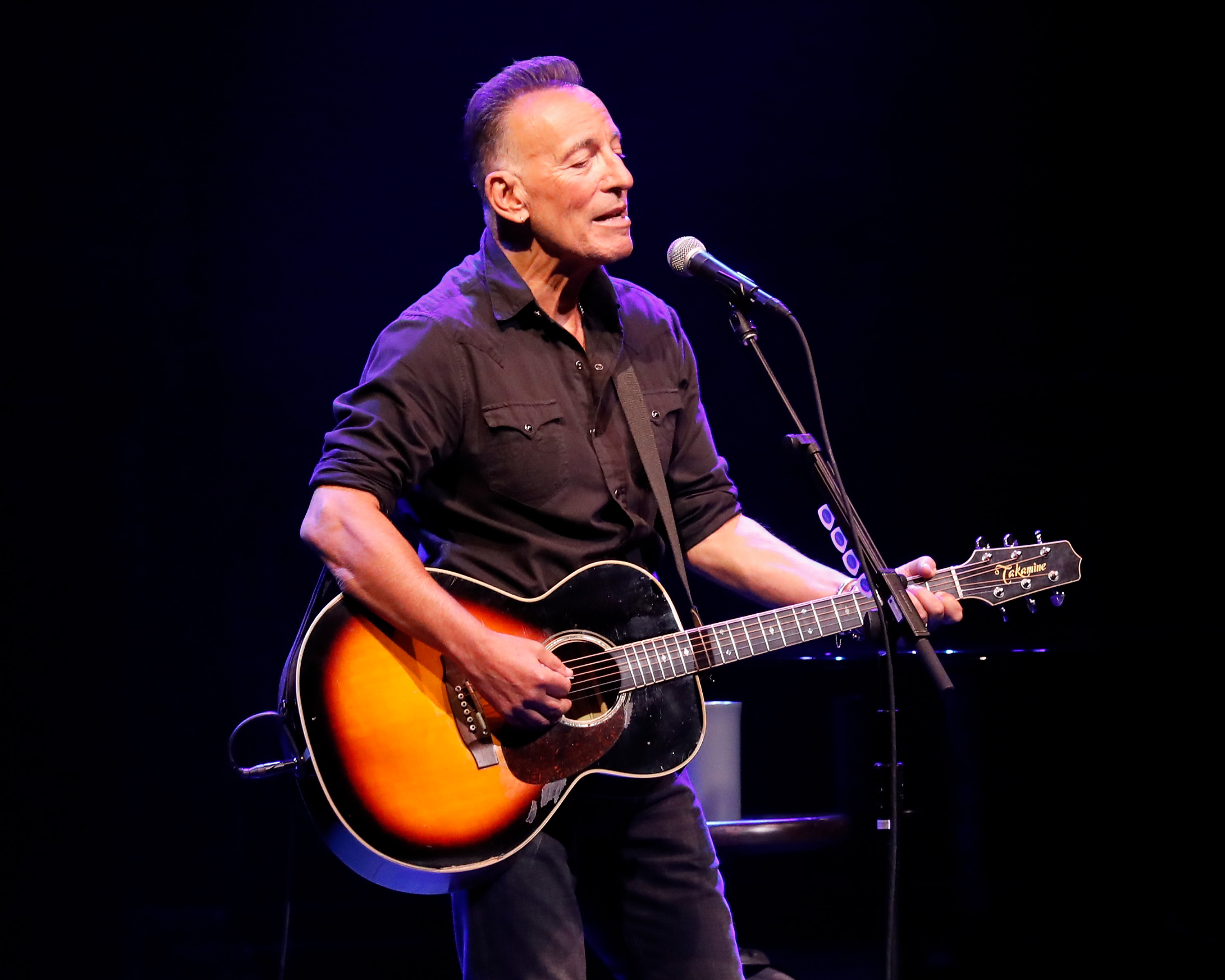Bruce Springsteen performs during reopening night of "Springsteen on Broadway" for a full-capacity, vaccinated audience at St. James Theatre on June 26, 2021 in New York City. (Getty Images&mdash;2021 Taylor Hill)