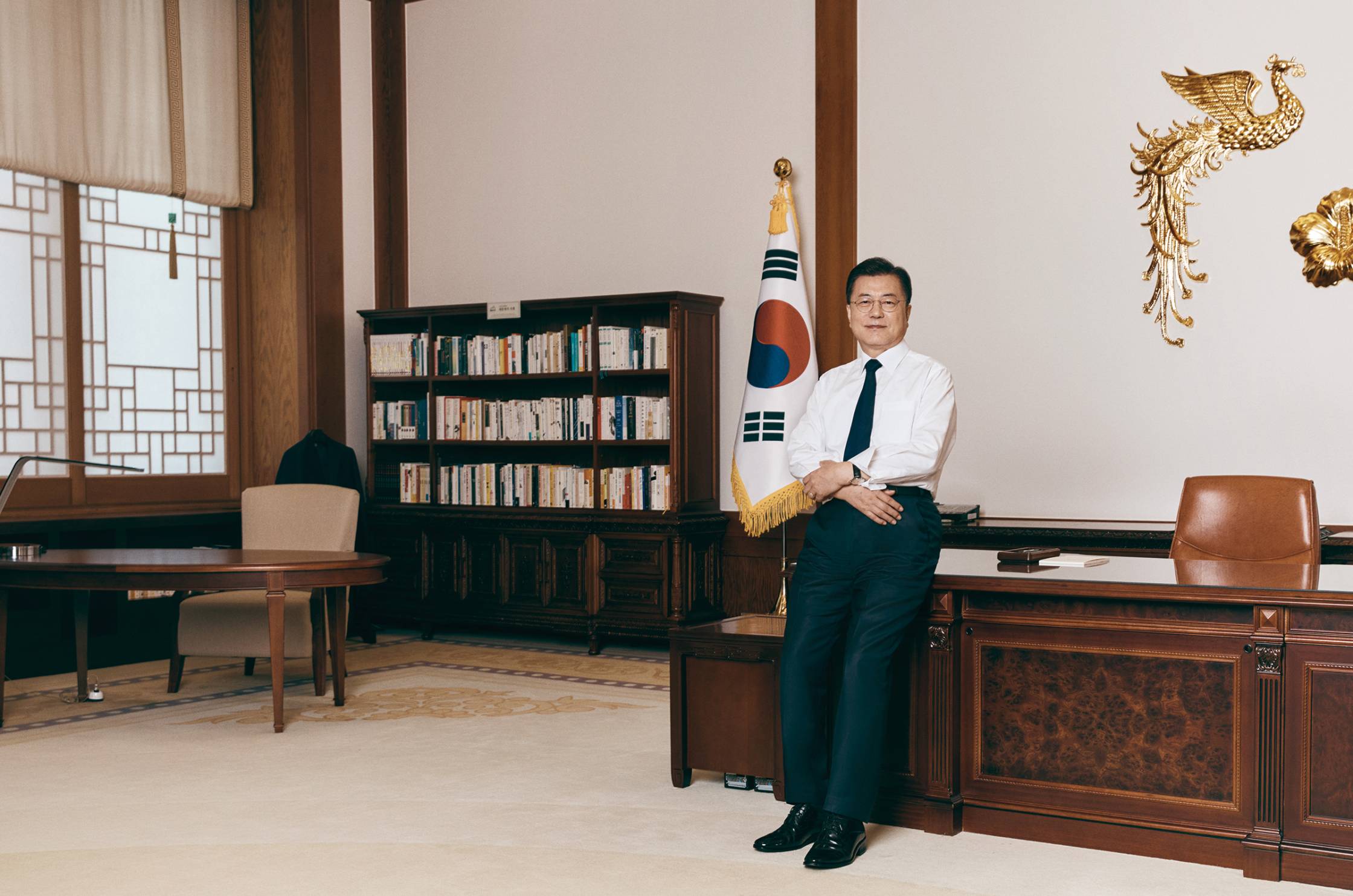 President Moon Jae-in in his official residence on June 9, 2021.