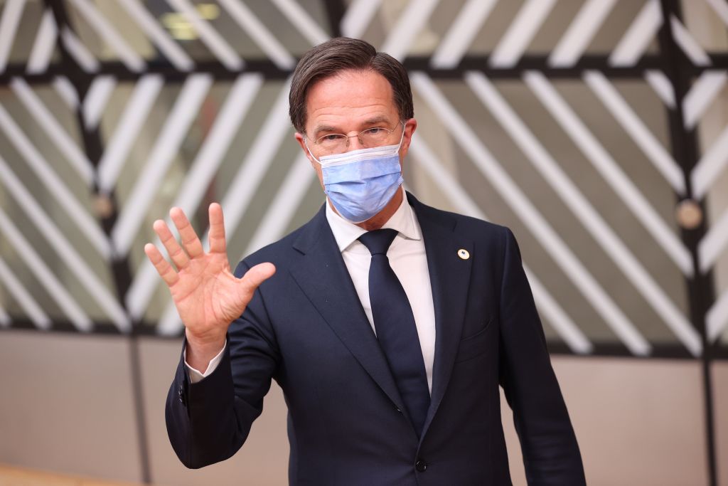 Prime Minister of Netherlands, Mark Rutte attends the first day of a European Union (EU) summit at The European Council Building in Brussels, Belgium on June 24, 2021. (Dursun Aydemir–Anadolu Agency/Getty Images)