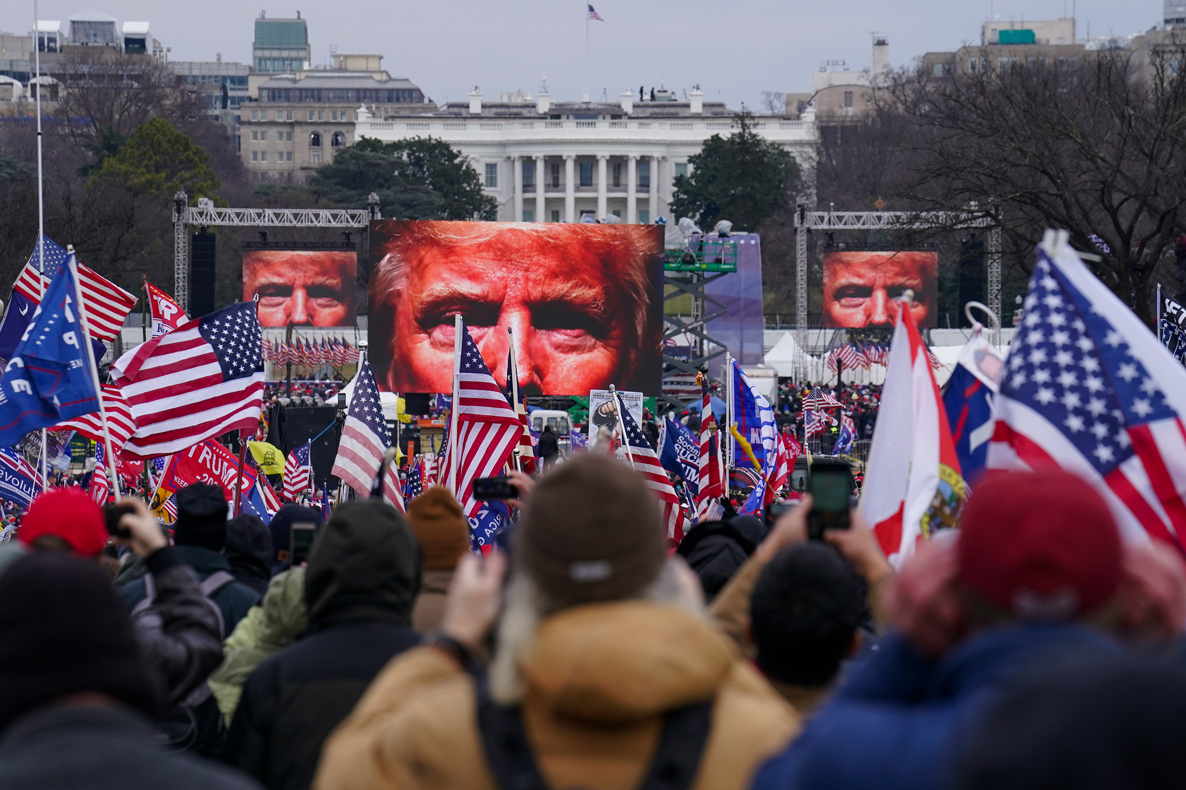 Trump supporters participate in a rally in Washington on Jan 6. (John Minchillo—AP)