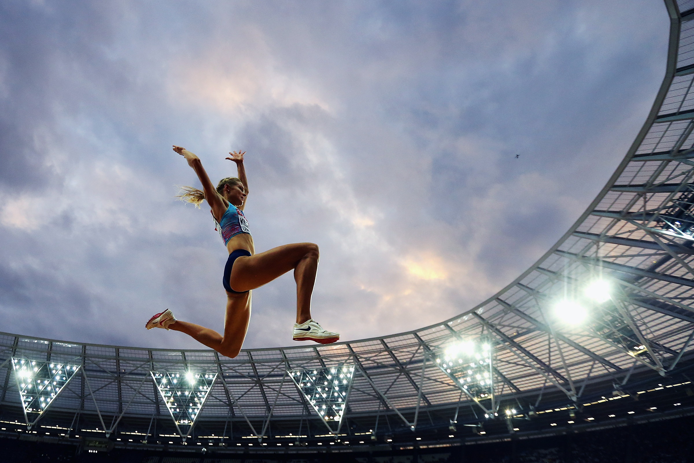 Darya Klishina of the Authorised Neutral Athletes, competes in the Women's Long Jump final during day eight of the 16th IAAF World Athletics Championships London 2017 at The London Stadium on August 11, 2017 in London, United Kingdom. (Alexander Hassenstein—Getty Images)