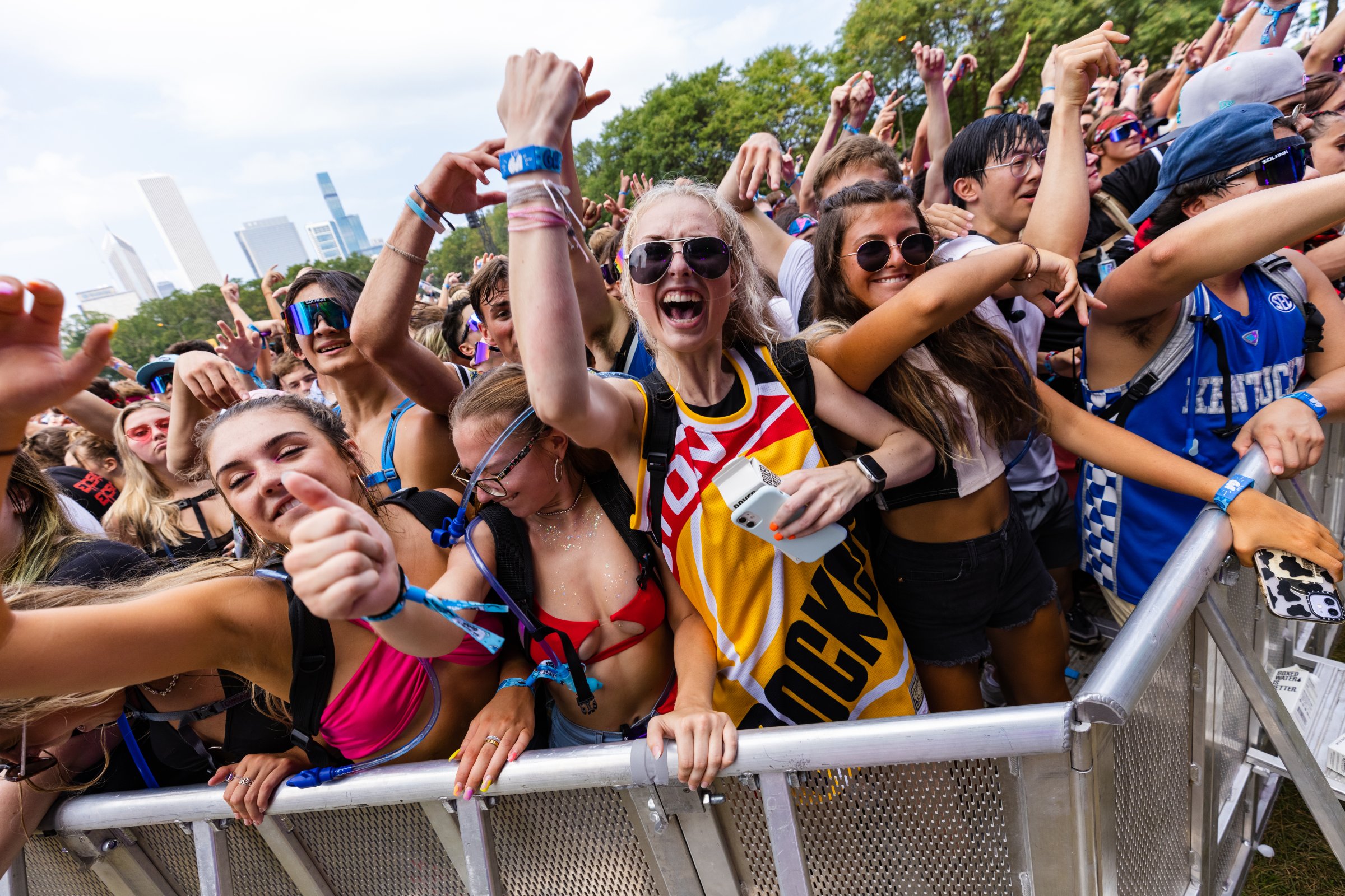 Fans at the first day of Lollapalooza 2021 in Chicago.