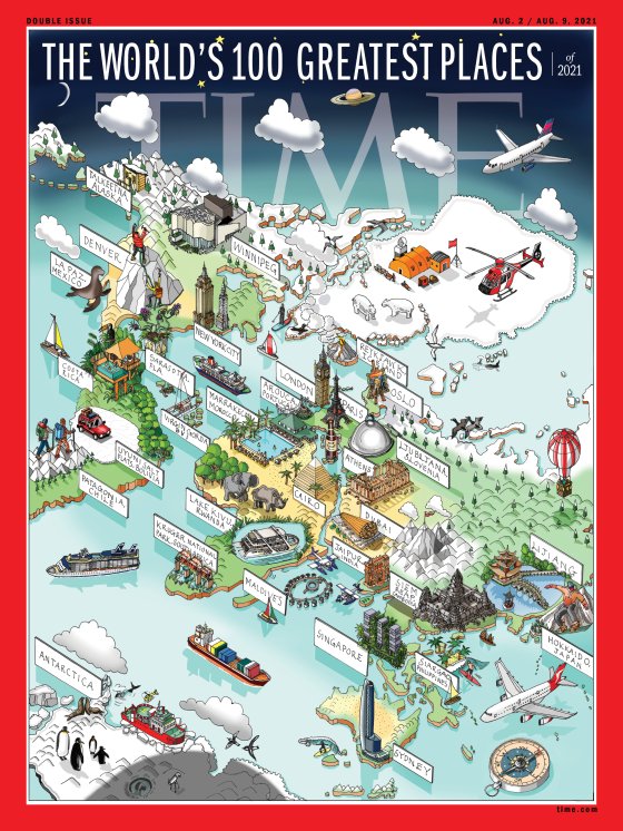 The World's 100 Greatest Place of 2021 Time Magazine Cover