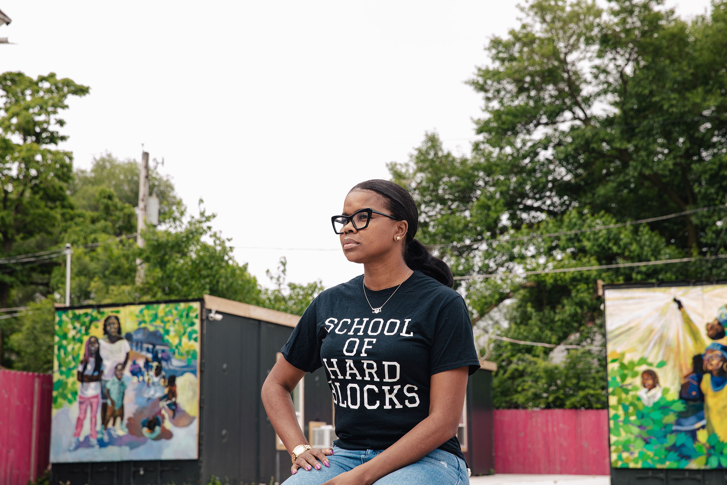 Tamar Manasseh, the president of Mothers Against Senseless Killings, poses for a portrait in Chicago on July 12, 2021. (Nolis Anderson for TIME)