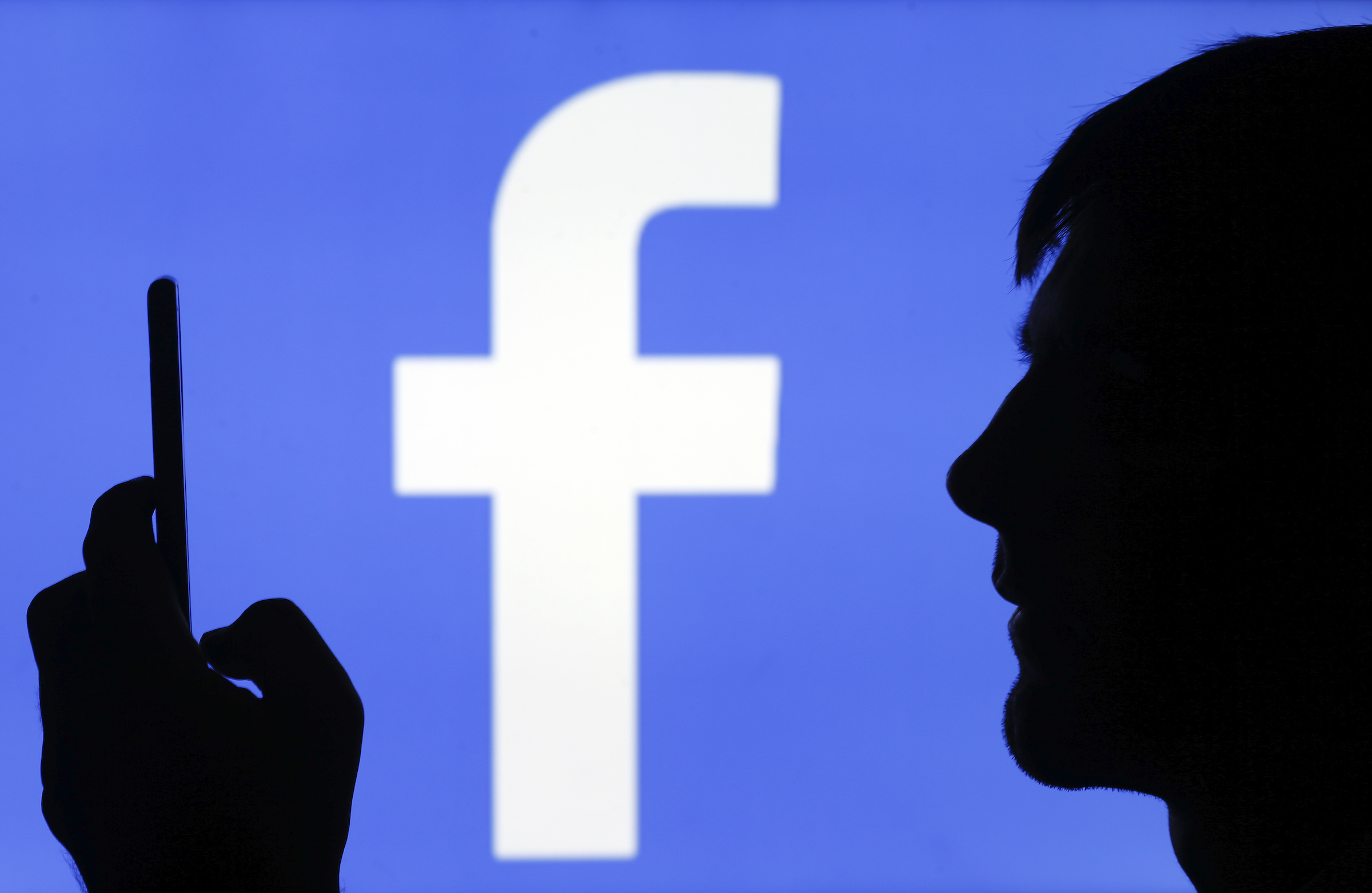 In this photo illustration, the Facebook logo is displayed on a TV screen on September 09, 2019 in Paris, France. (Chesnot/Getty Images)