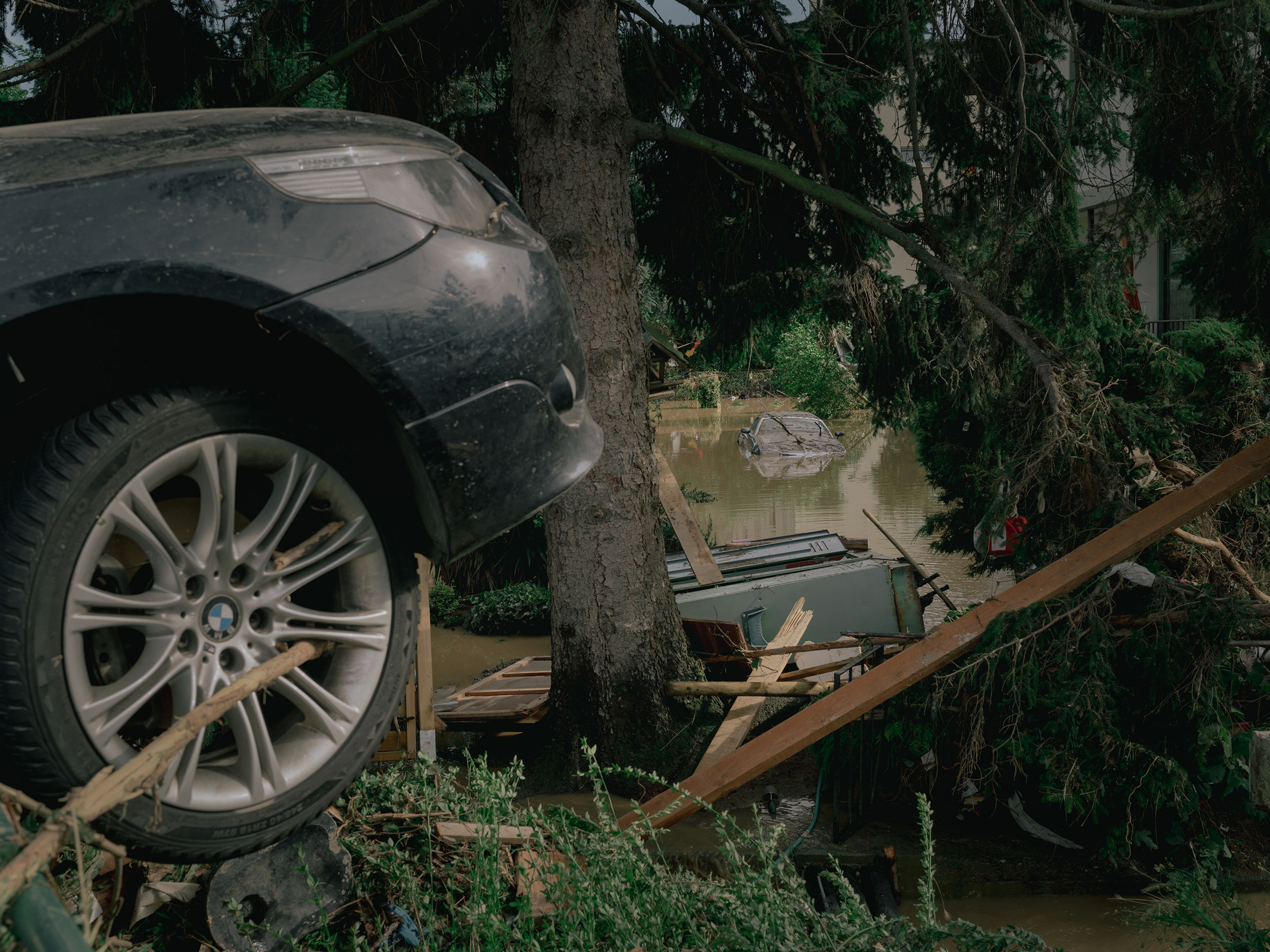 Cars and flood damage in the village of Ahrweiler, Germany, on July 15. (DOCKS Collective)
