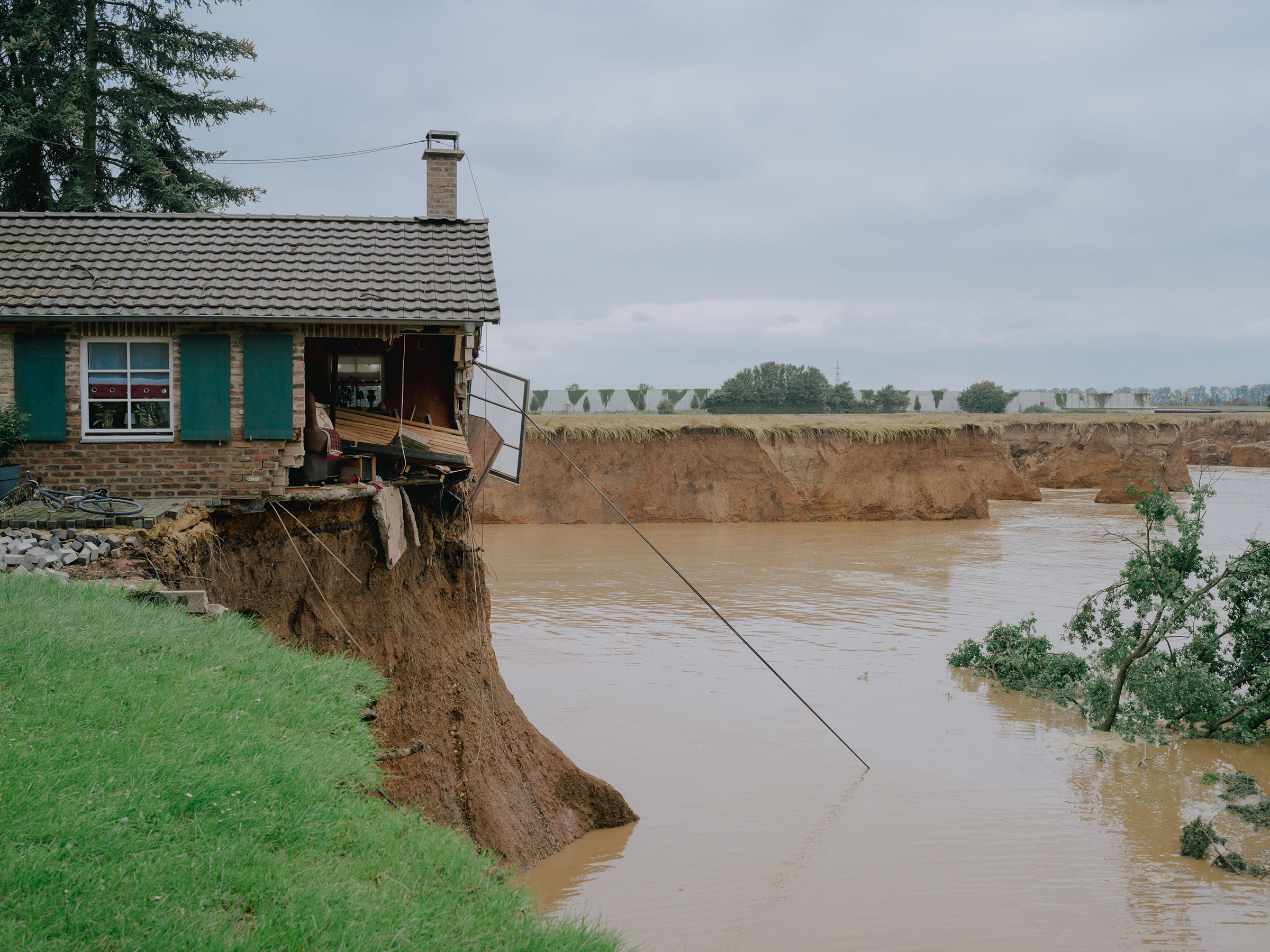 A house damaged by floods in Erfstadt Blessem, Germany, on July 16. (DOCKS Collective)