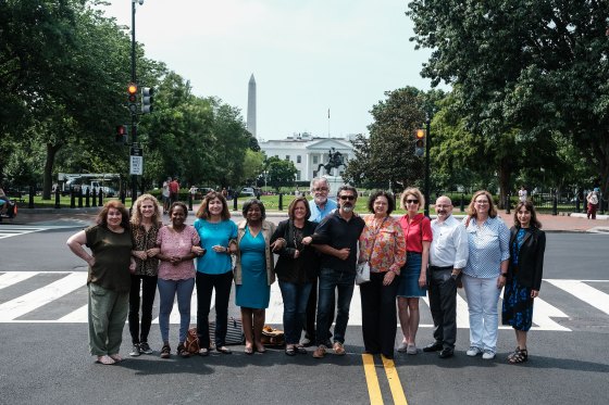 Members of theTexas Democrat Delagation stands for a portrait on Black Lives Matter Plaza in Washington, DC on July, 15, 2021. (Michael A. McCoy for TIME)
