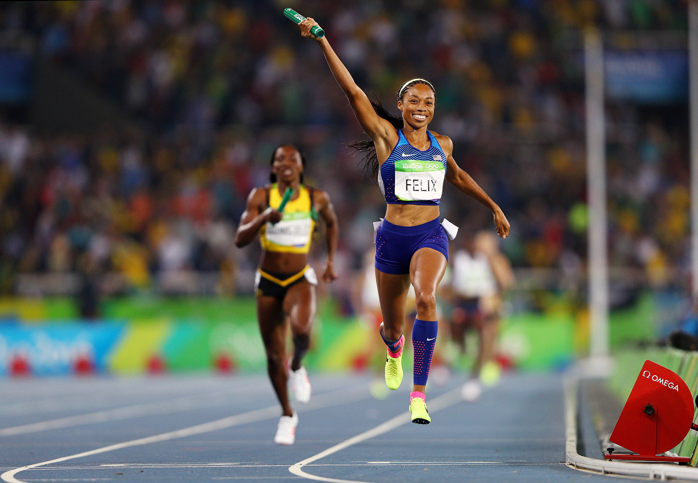 Felix won relay Gold in Rio but is chasing individual Gold in Tokyo (Ian Walton—Getty Images)