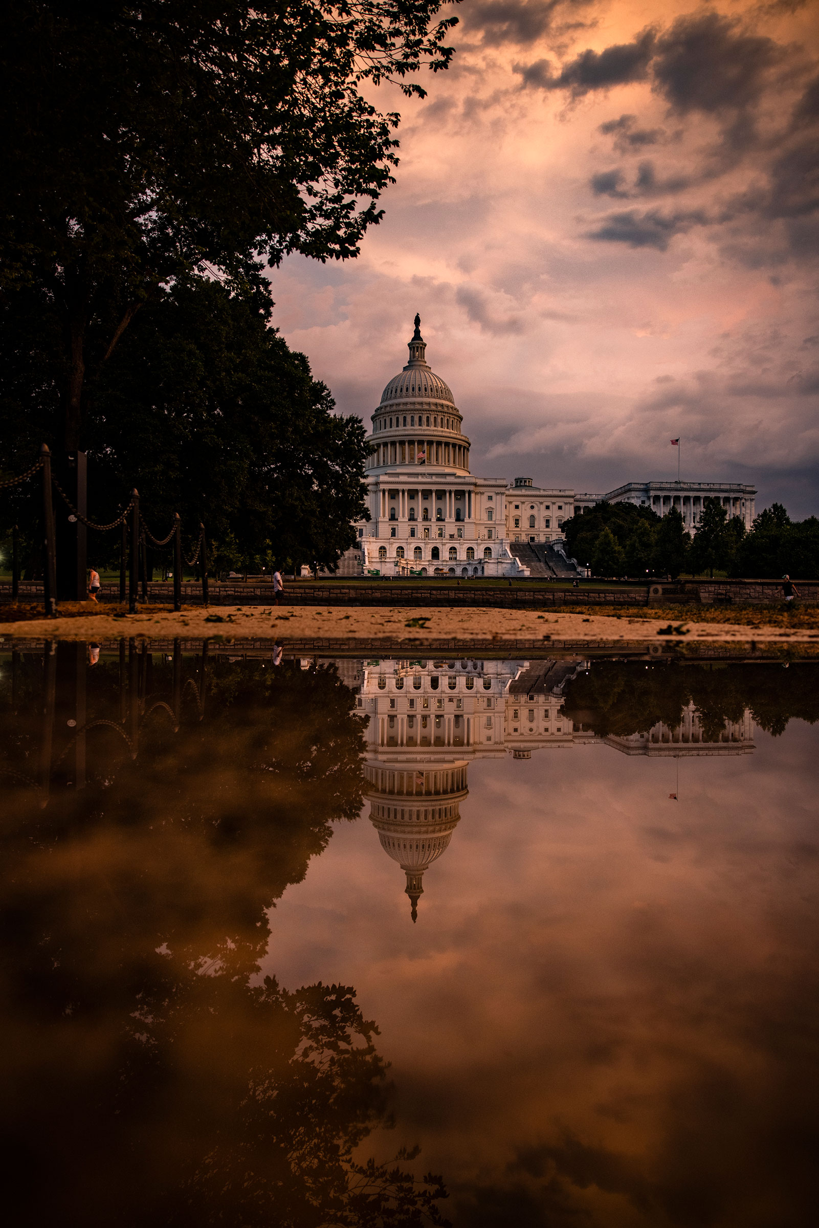 The Capitol Building is seen as the sun sets on Capitol Hill on July 26, 2021. (Samuel Corum—Getty Images)