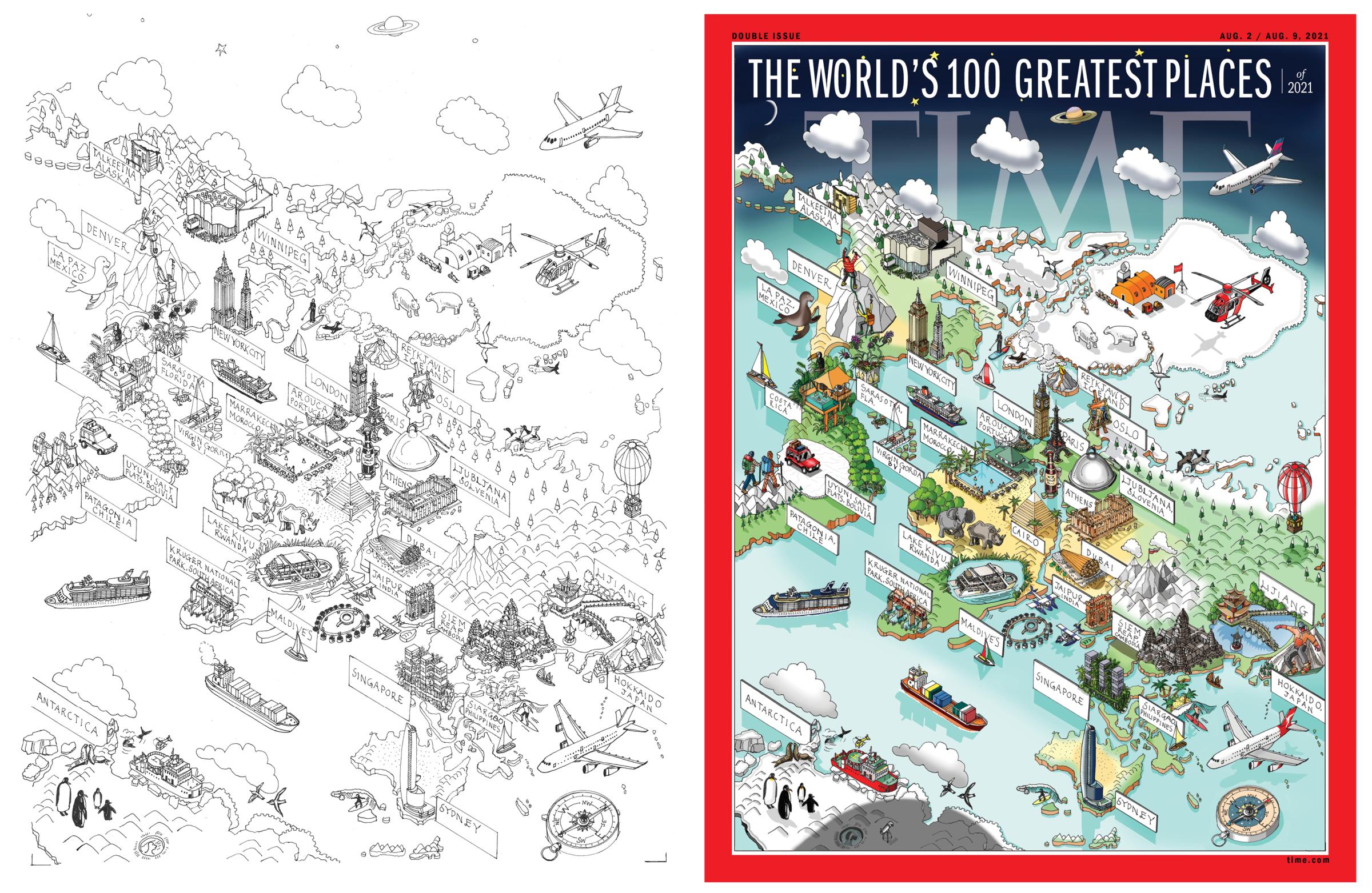 World Greatest Places cover and line work