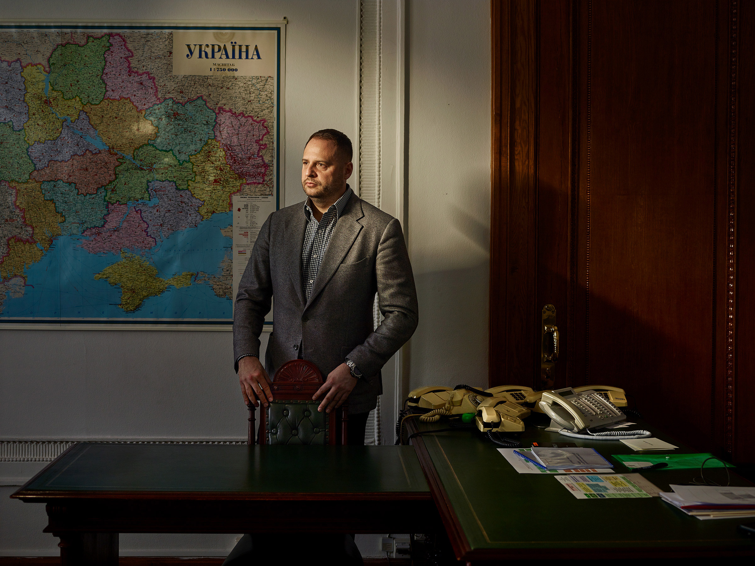 Kiev 4 December 2019 - portrait of Andriy Yermak, senior adviser to the President of Ukraine in the Office of the President of Ukraine (building).