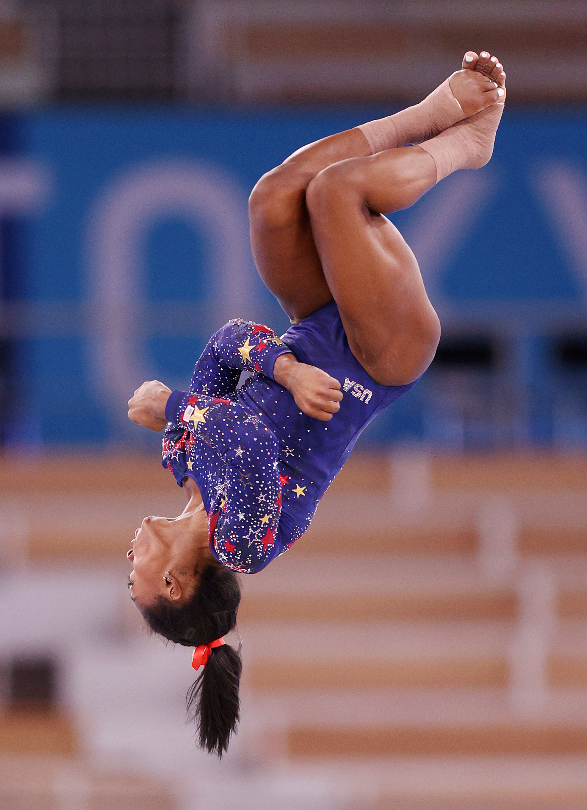 American gymnast Simone Biles competes at the Tokyo 2020 Olympic Games on July 25, 2021 (Ezra Shaw—Getty Images)