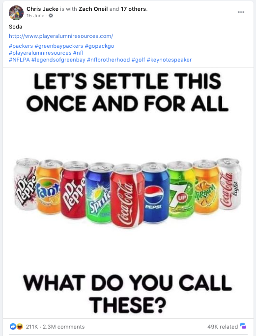 Facebook soda meme