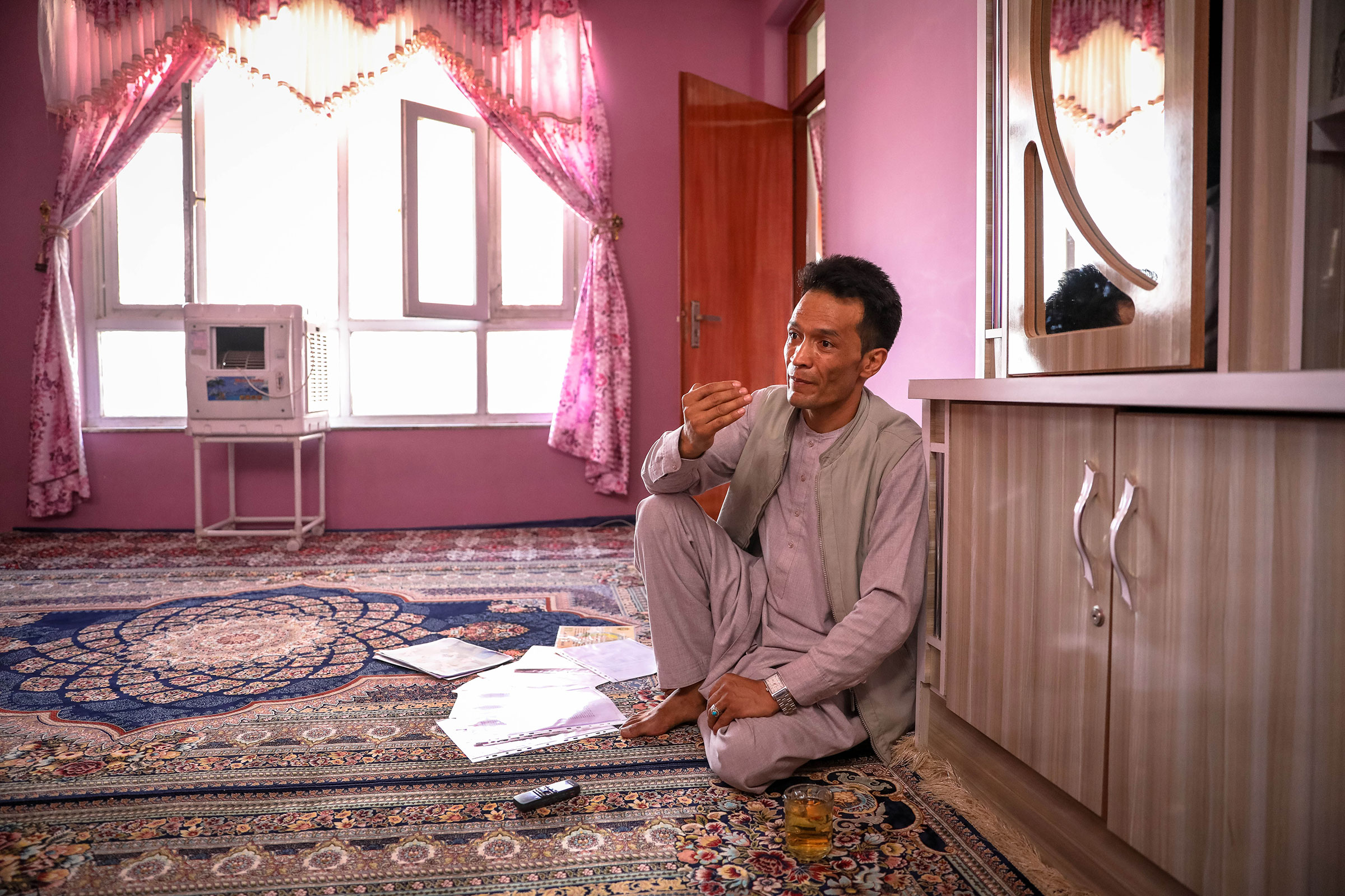 Abdul Rashid Shirzad, a former interpreter for the U.S. forces at his house in Kabul, Afghanistan, June 10, 2021. Thousands of Afghan interpreters and other employees of the U.S. forces were denied Special Immigration Visas (SIVs) by the U.S. government. (Copyright (c) 2021 Shutterstock. No use without permission.)