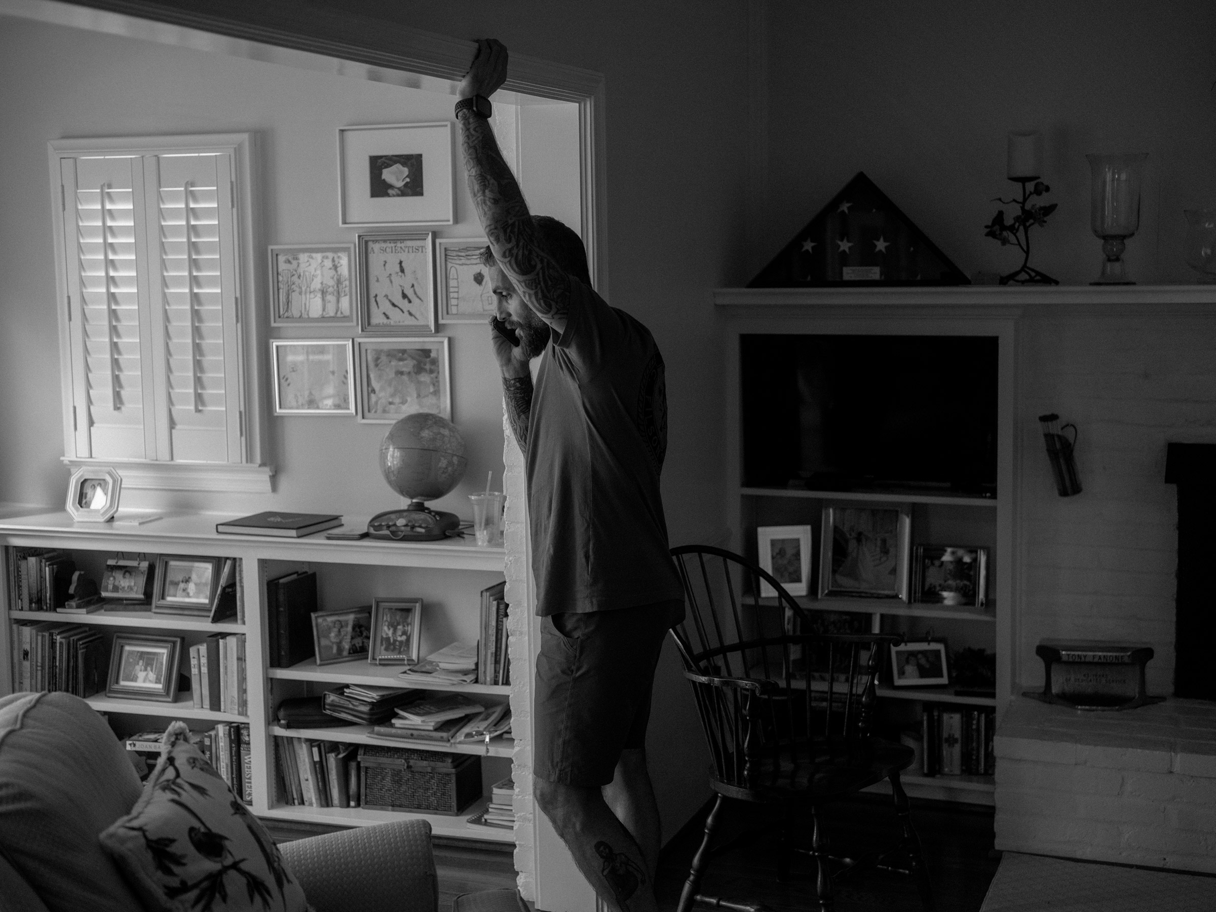 Fanone at his mother’s home in Alexandria, Va., on July 28. (Christopher Lee for TIME)