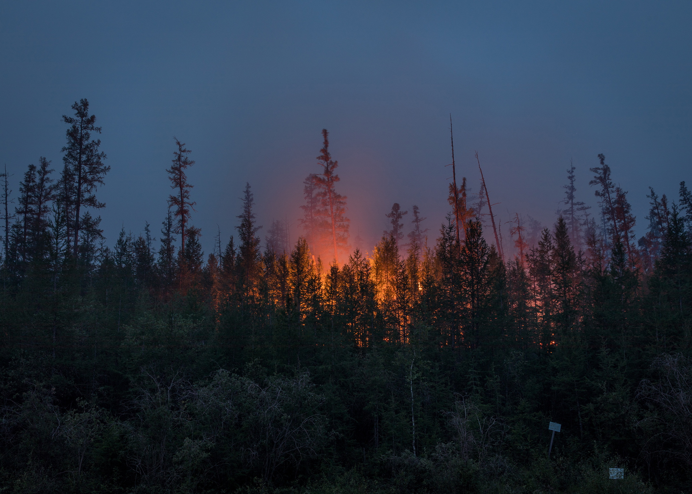 A forest fire along the Viluy highway between Yakutsk, the capital of Yakutia, and Berdigestyakh on July 16. (Alexey Vasilyev)