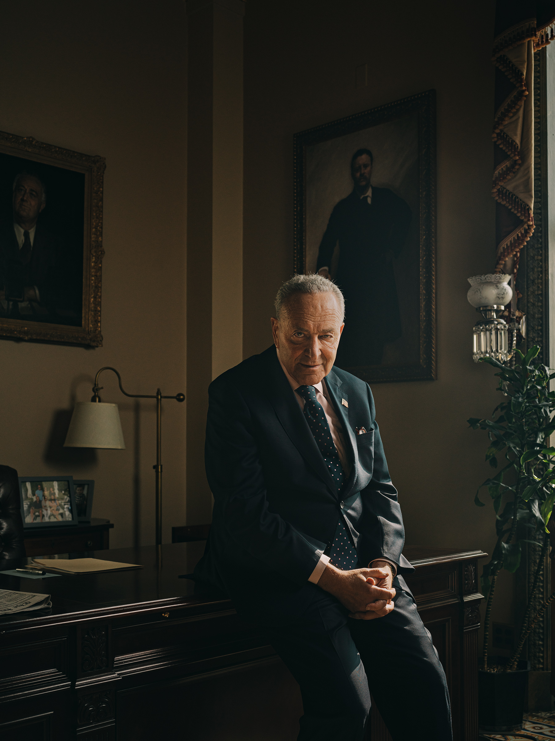 The Senate majority leader in his office at the U.S. Capitol on Aug. 4