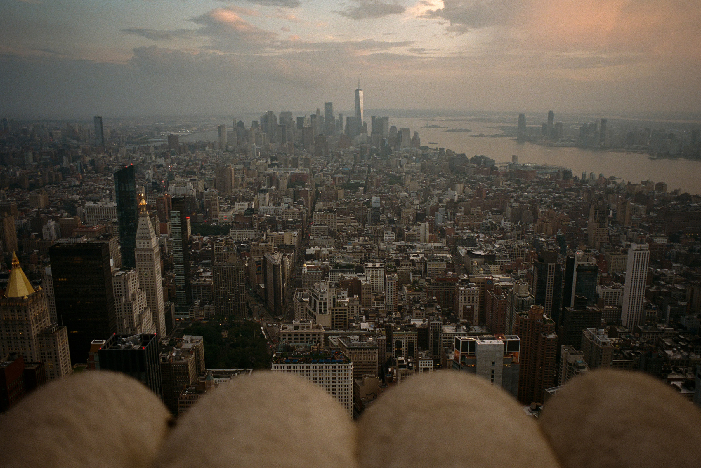 Looking south from the top of the Empire State Building at sunset, Sept. 1, 2021. (Daniel Arnold for TIME)