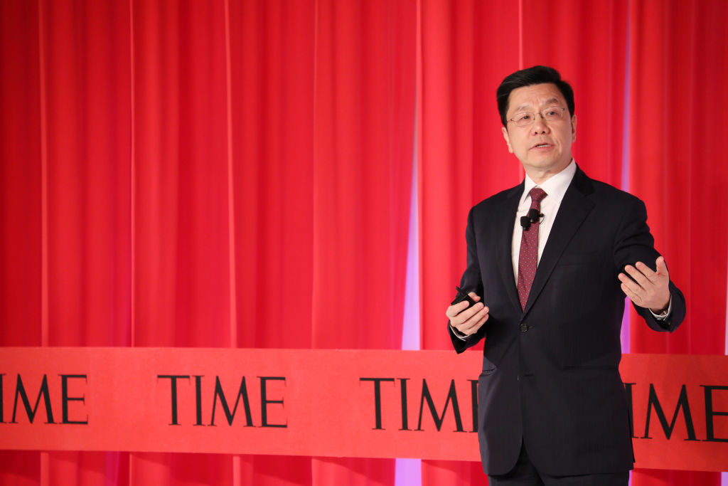 NEW YORK, NEW YORK - Kai-Fu Lee gives a talk during the TIME 100 Summit 2019 on April 23, 2019 in New York City. (Photo by Brian Ach/Getty Images for TIME)