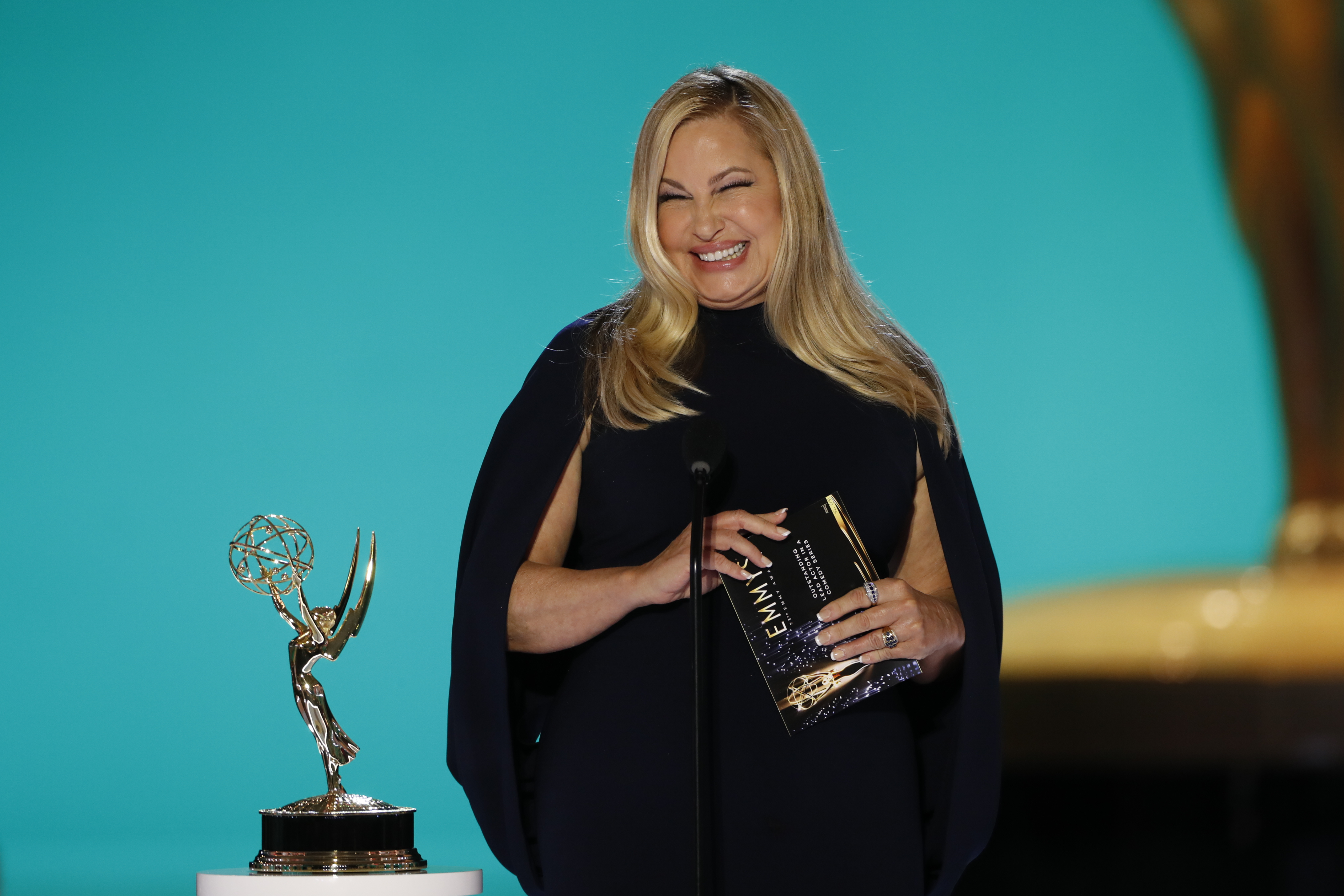 Jennifer Coolidge presents at the 2021 Emmys. (Cliff Lipson—CBS/Getty Images)