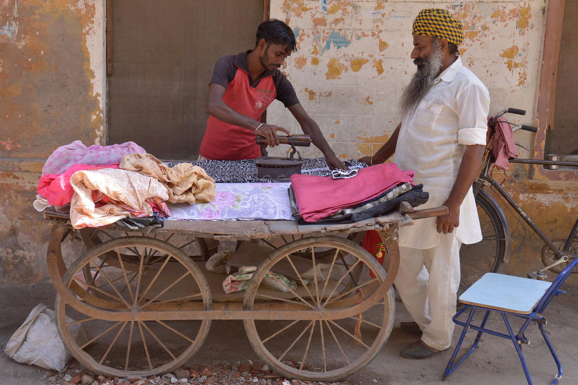 Ironing vendors in India