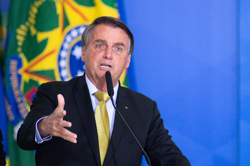 President of Brazil Jair Bolsonaro on June 29, 2021 in Brasilia, Brazil. (Andressa Anholete/Getty Images)