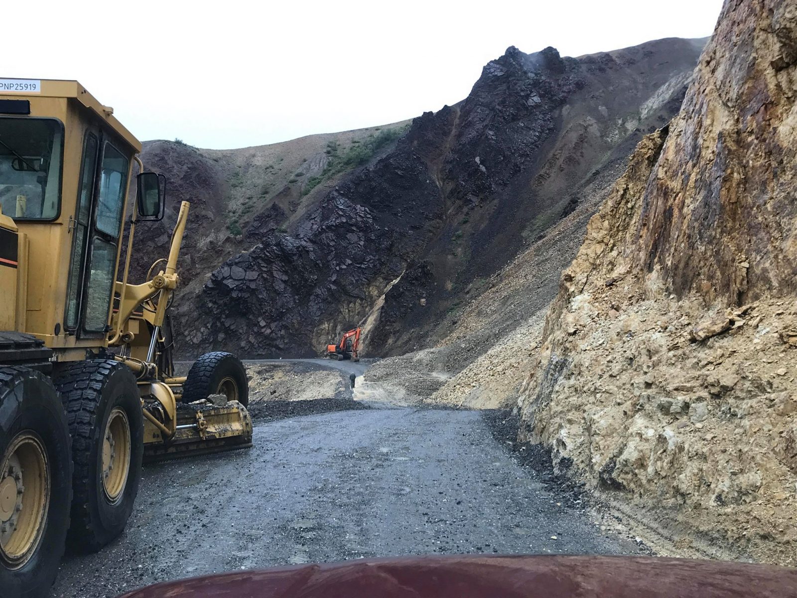 Repairing the one road through Denali National Park after a rock slide in 2019. (NPS Photo/WeeBee Aschenbrenner)