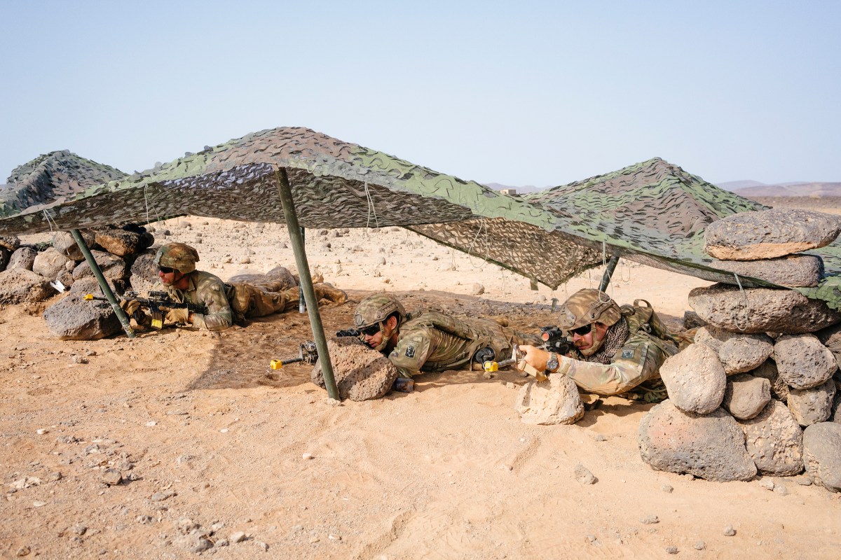 U.S. soldiers during an exercise as part of the French Desert Commando Course.