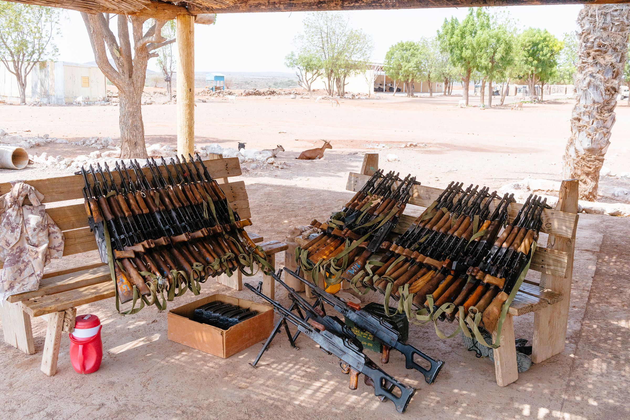 Rifles at a Djiboutian military base near Camp Lemonnier. (Emanuele Satolli for TIME)