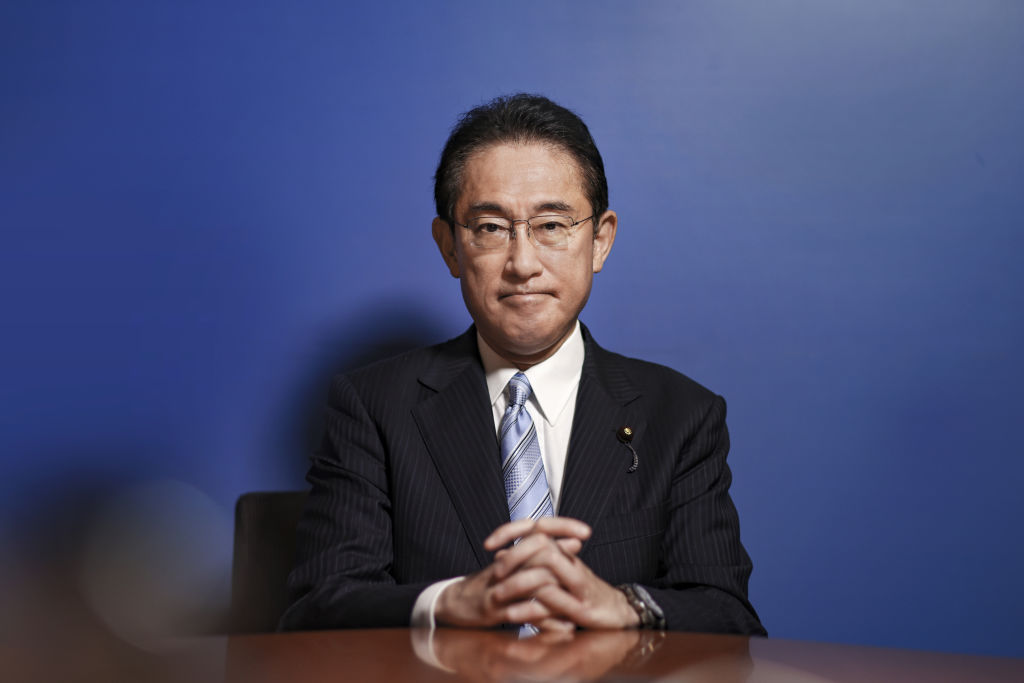 Fumio Kishida, former foreign minister of Japan and the newly-elected leader of the ruling Liberal Democratic Party, at his office in Tokyo, Japan, on Sept. 3, 2021. (Shoko Takayasu—Bloomberg/Getty Images)