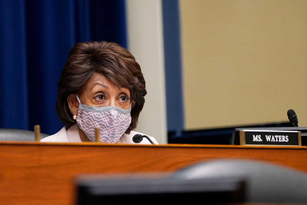 Rep. Maxine Waters speaks during a House Select Subcommittee hearing on Capitol Hill in Washington, on April 15, 2021. (Susan Walsh—Pool/Getty Images)