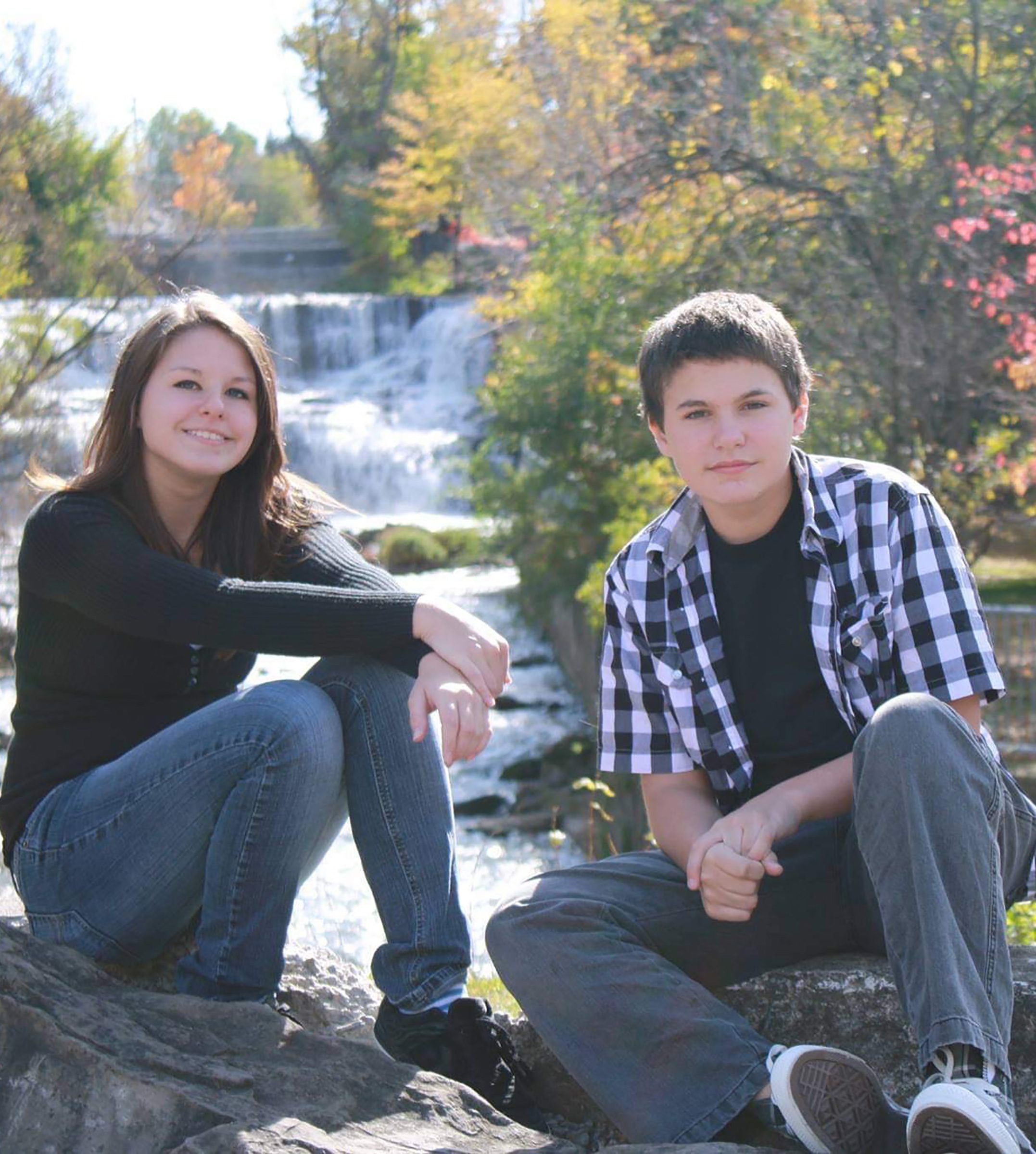 Jamey Rodemeyer, right, with his sister Alyssa in Williamsville, N.Y., Oct. 2010.
