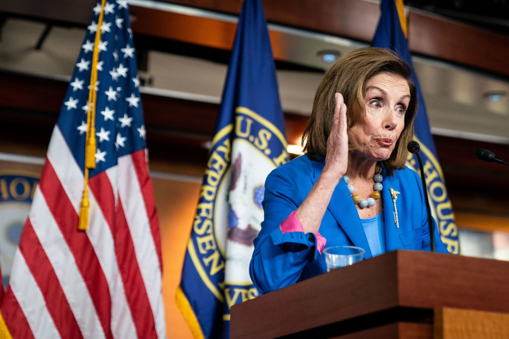 Speaker of the House Nancy Pelosi (D-CA) attends her weekly press conference where she discussed the planned vote on the infrastructure bill at the U.S. Capitol on Thursday, Sept. 30, 2021 in Washington, DC. (Kent Nishimura/Los Angeles Times—Getty Images))