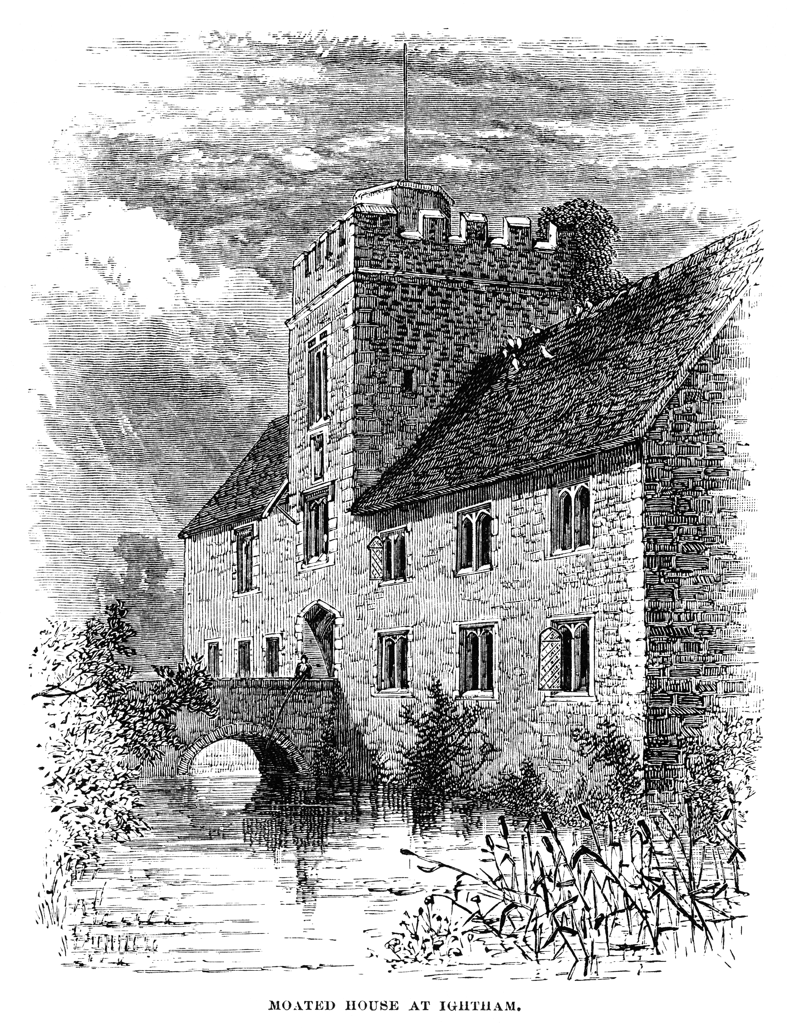 Ightham Mote pictured in an engraving from Harper’s Magazine, August 1878. (Harper's Magazine—Getty Images)