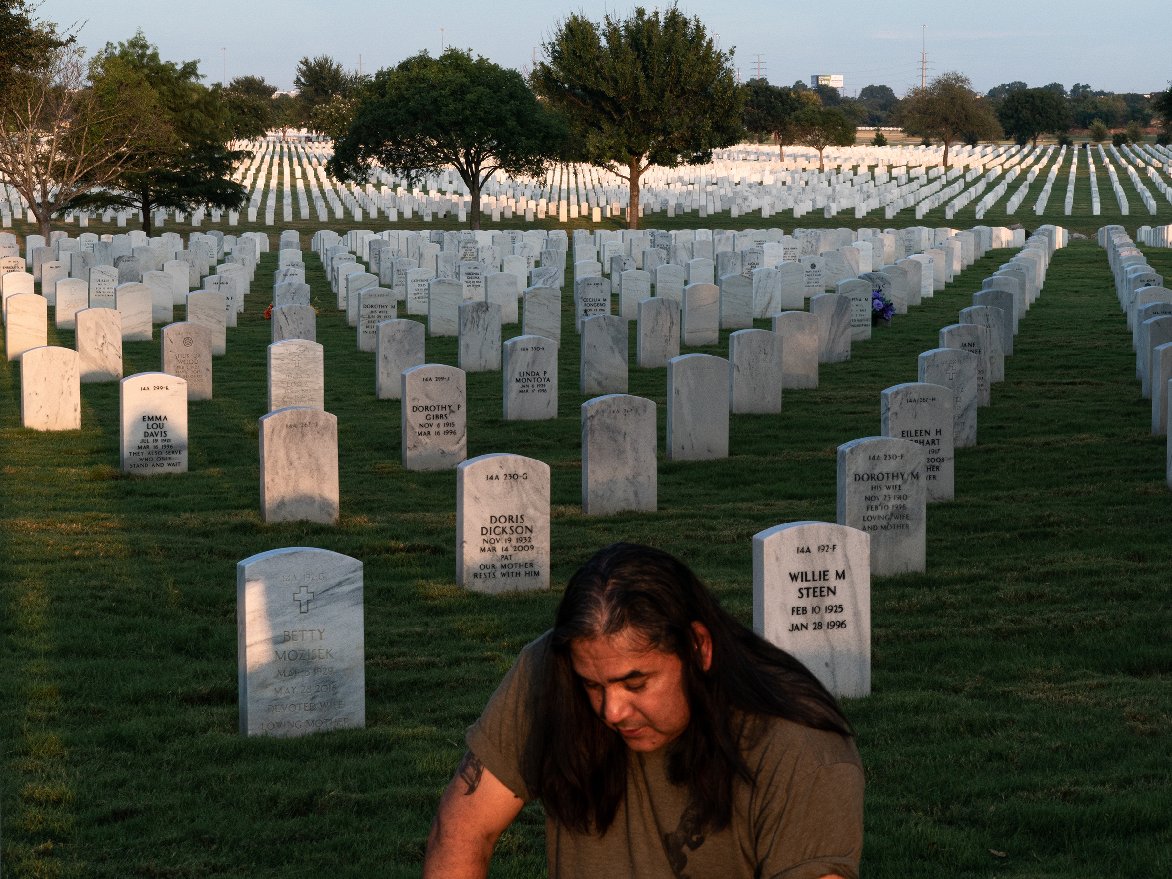 Javier Gutierrez at his son's grave.