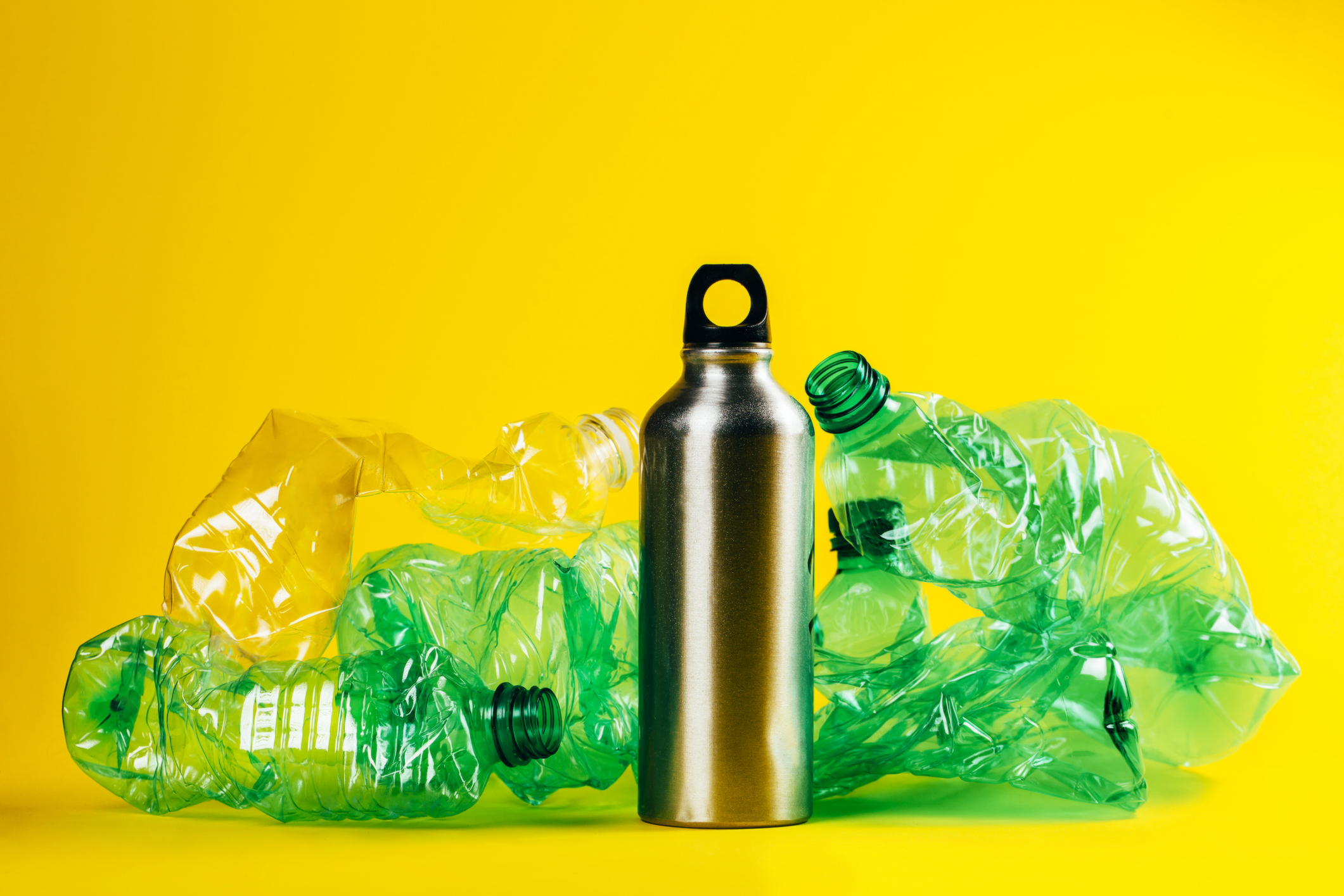 Set of disposable and reusable bottles
