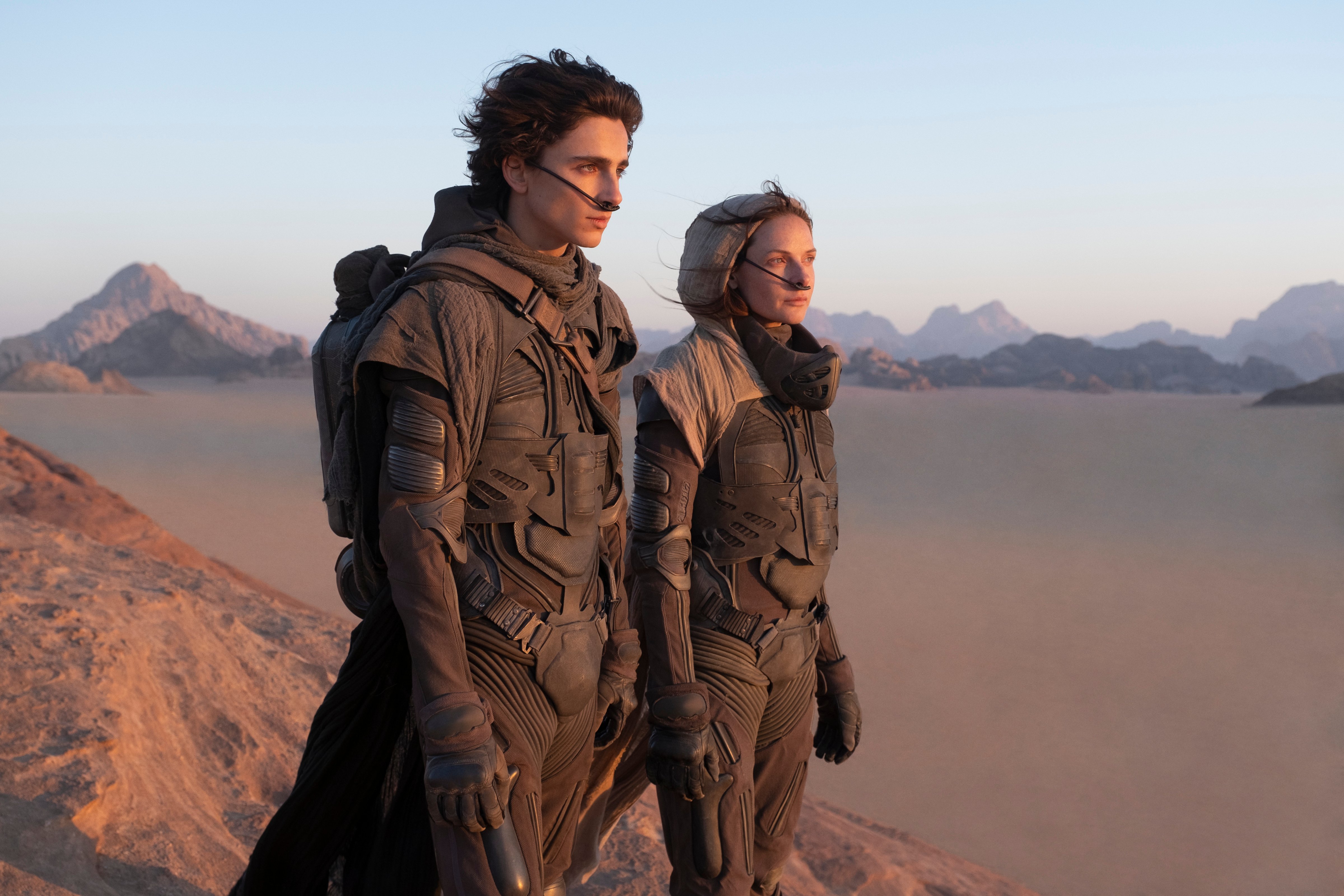 Timothée Chalamet and Rebecca Ferguson in 'Dune,' 2021 (Chiabella James © 2020 Warner Bros. Entertainment Inc. All Rights Reserved.)