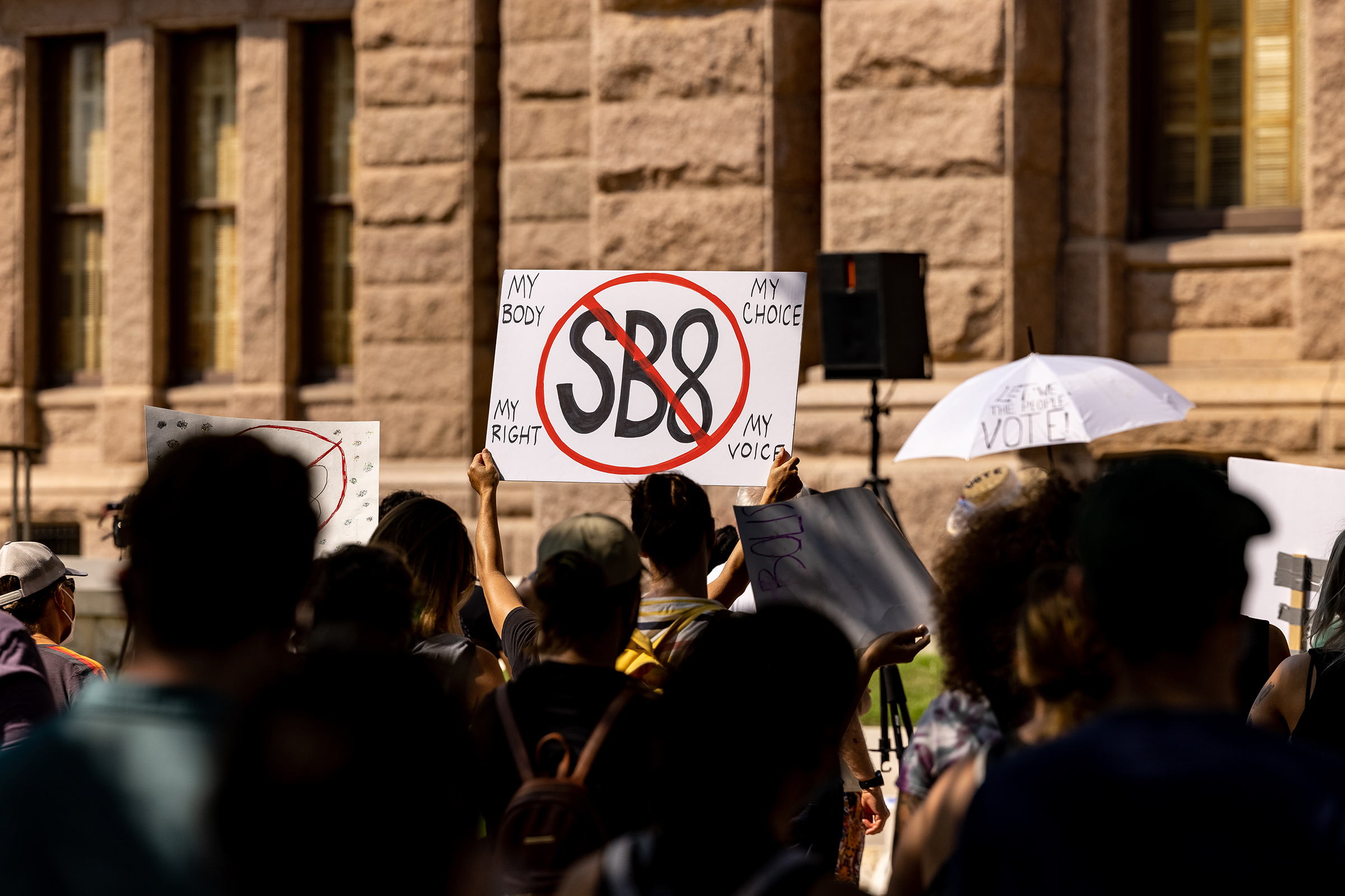 Abortion rights activists rally at the Texas State Capitol in Austin, Texas on Sept. 11, 2021. (Jordan Vonderhaar—Getty Images)