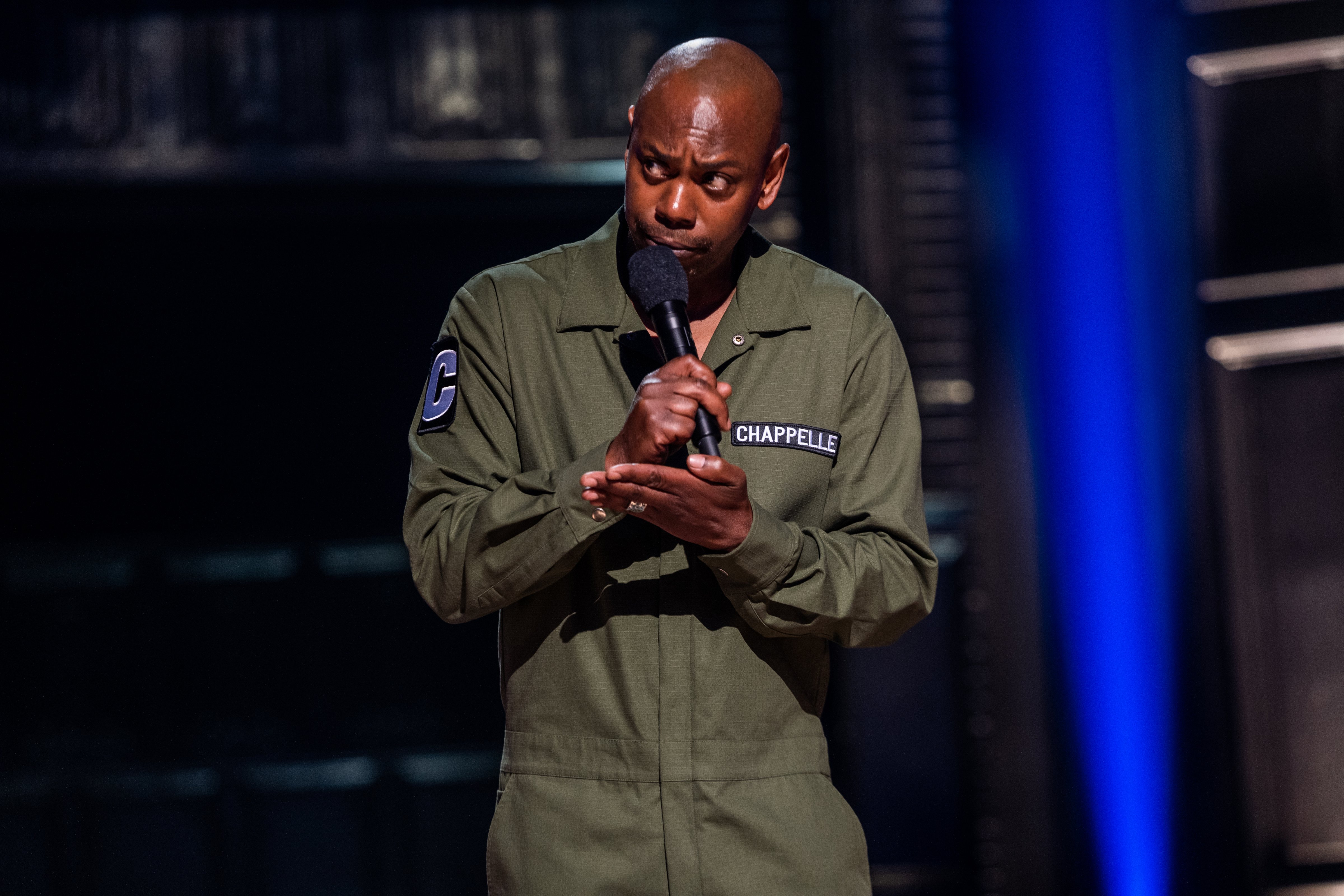 Dave Chappelle performs stand-up in his 2019 Netflix special 'Sticks and Stones' (Mathieu Bitton/Netflix)