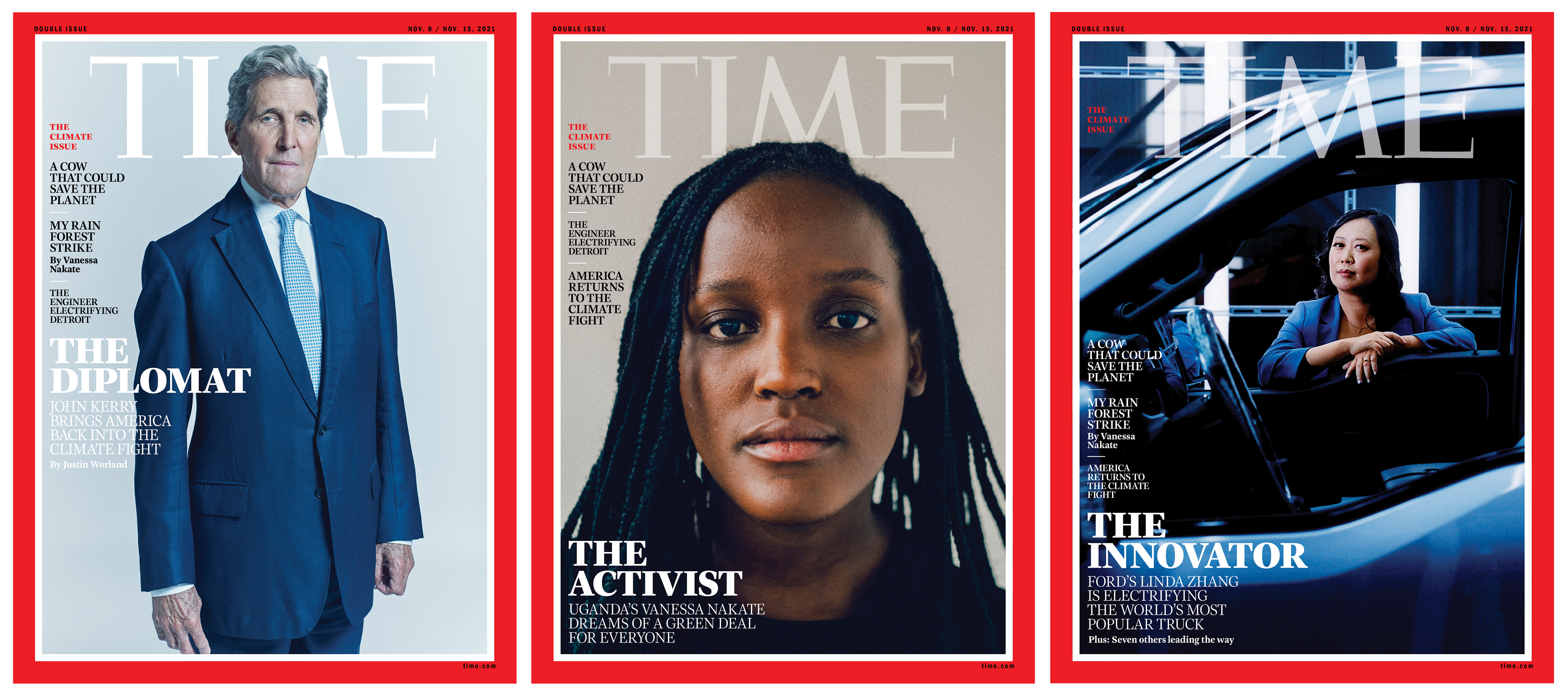 Climate Covers - Kerry, Nakate and Zhang Time Magazine Cover 211108