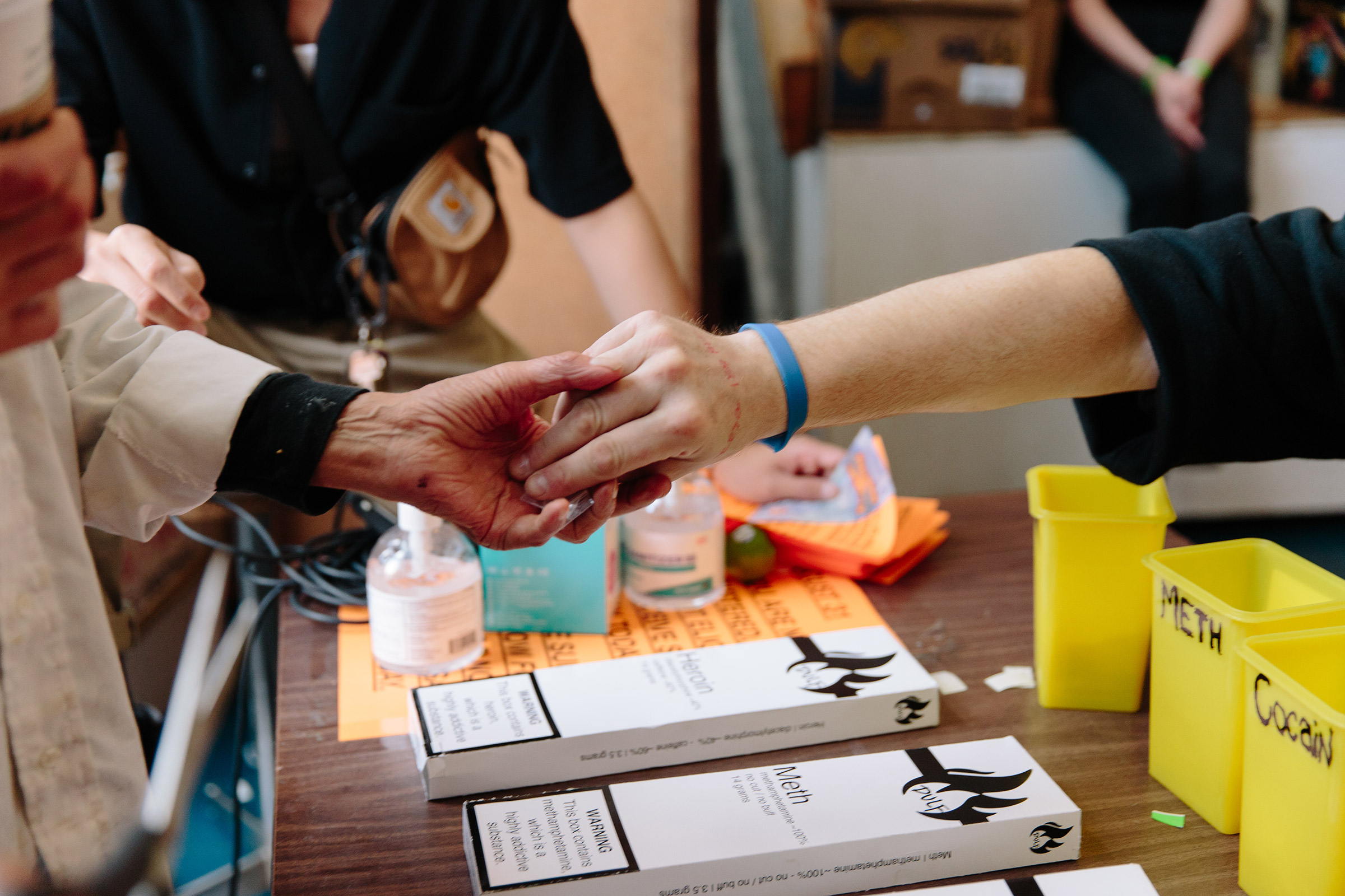 Free and tested heroin, meth, and cocain are distributed at VANDU on International Overdose Awareness Day in Vancouver, B.C. on August 31, 2021. Jackie Dives